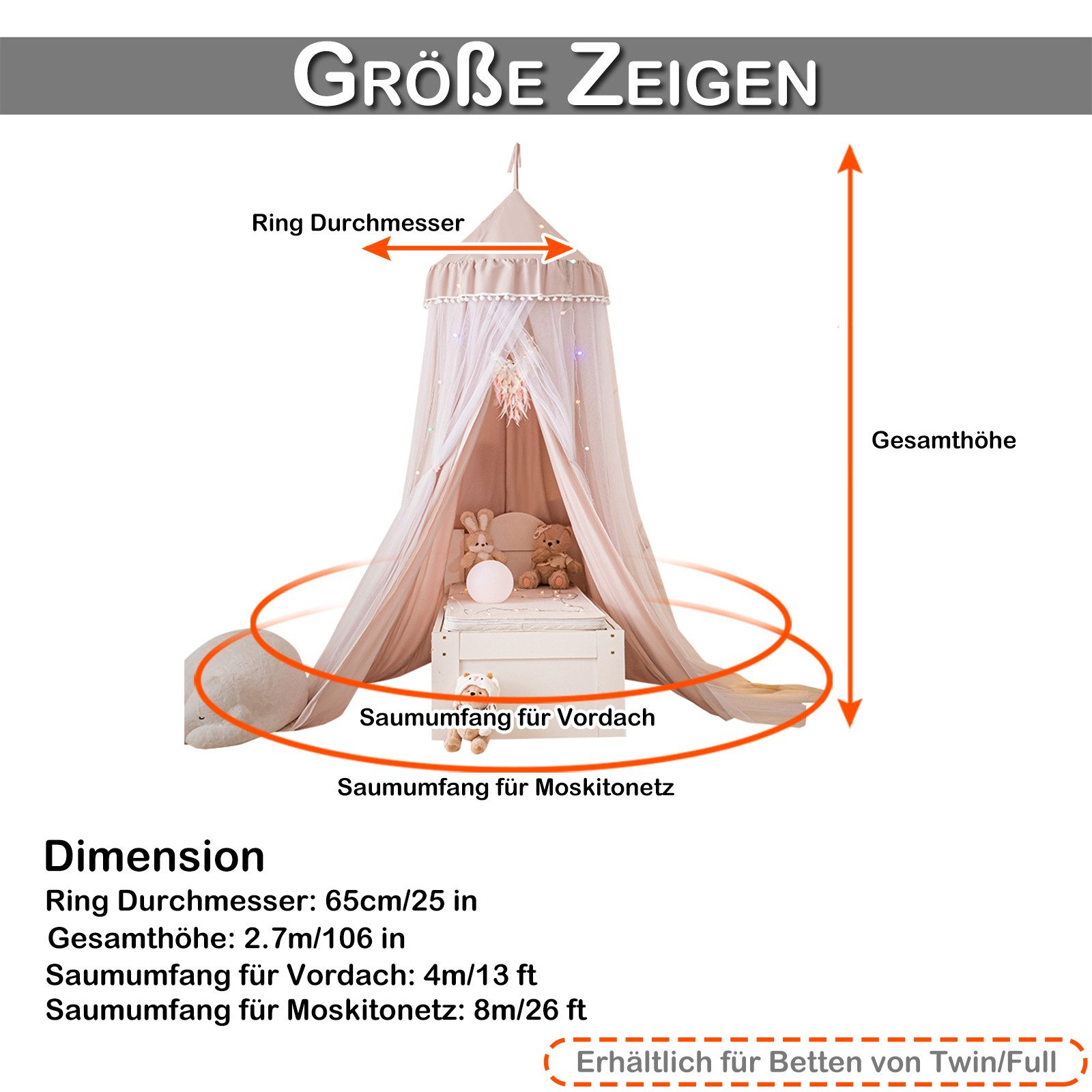 BTTO Betthimmel Babybett Kinderzimmer Baldachin Moskitonetz günstig online kaufen