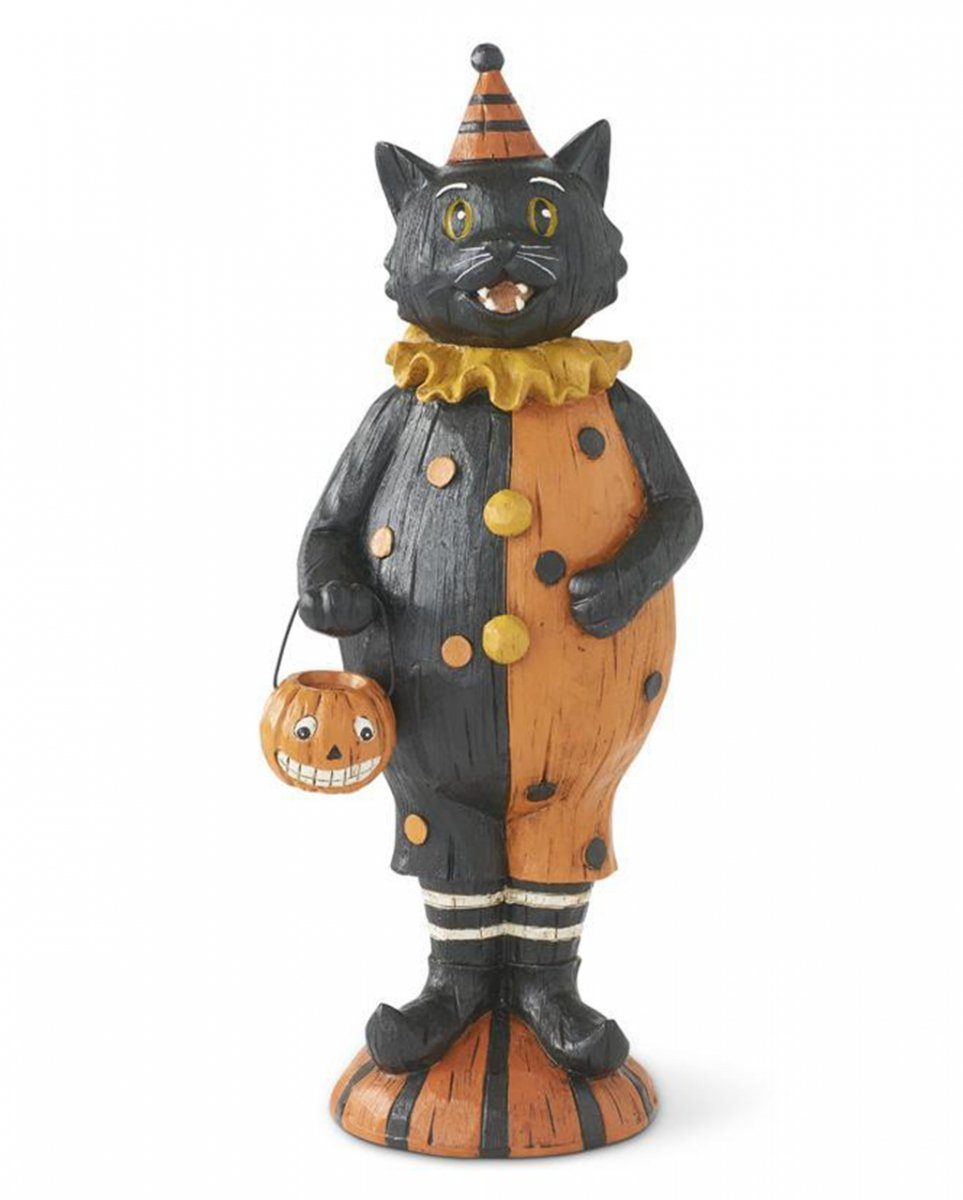 Kürbis Dekofigur Horror-Shop Eimerchen Hallowee Kätzchen mit Vintage als