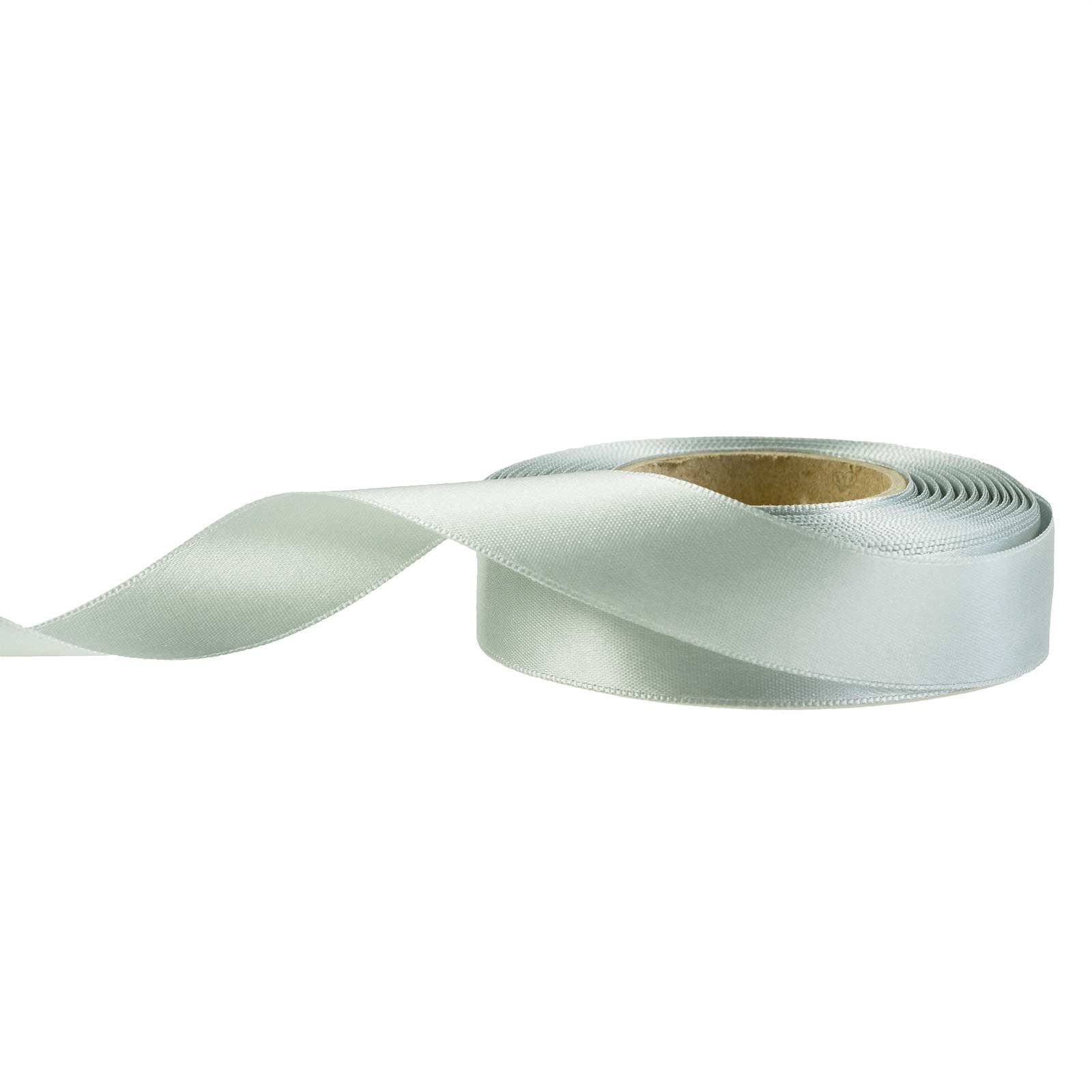 maDDma Geschenkband 20m Satinband beidseitig 24mm, Dekoband Geschenkband, silber
