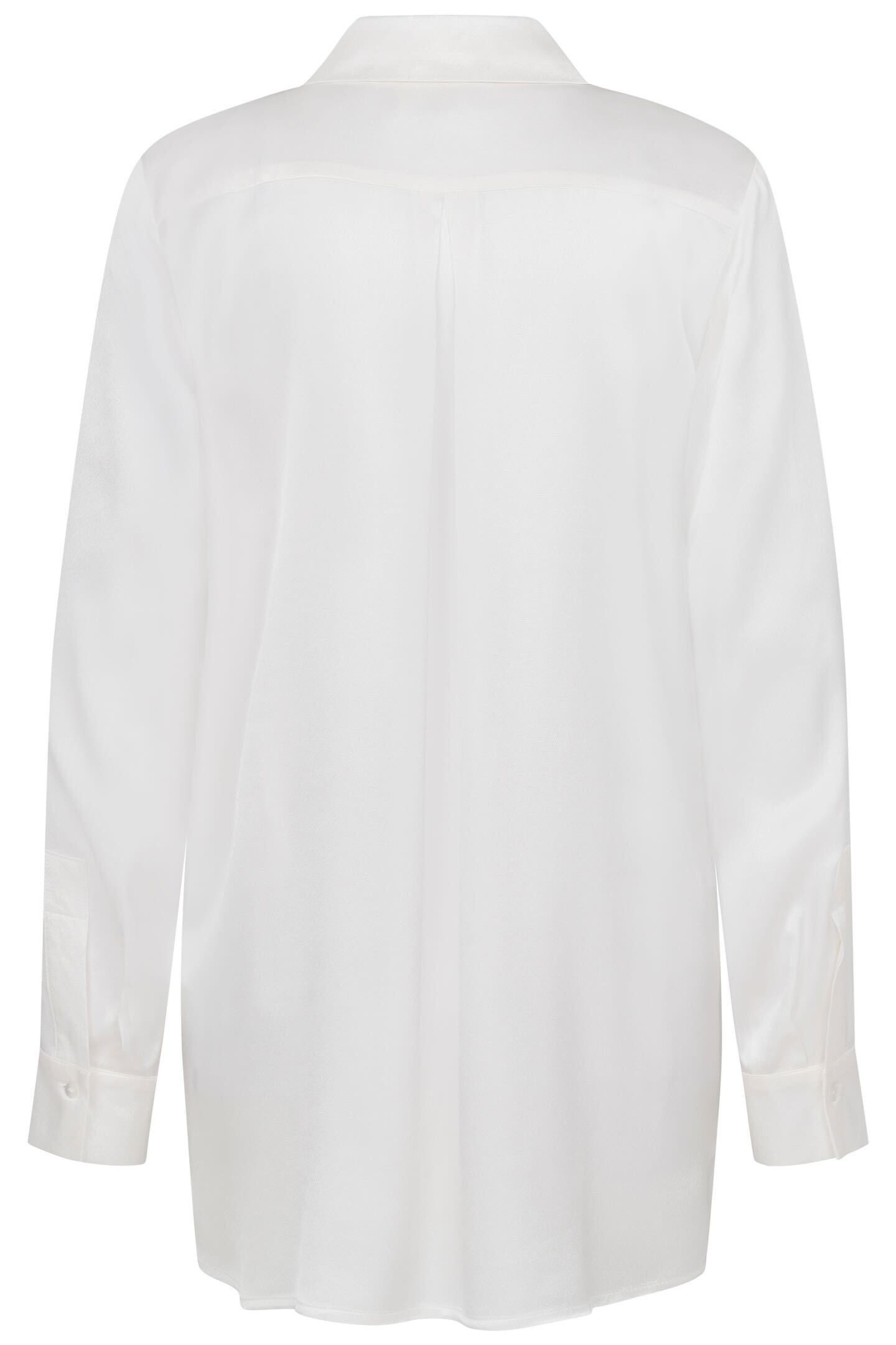 bugatti Langarmbluse mit abgerundetem Saum