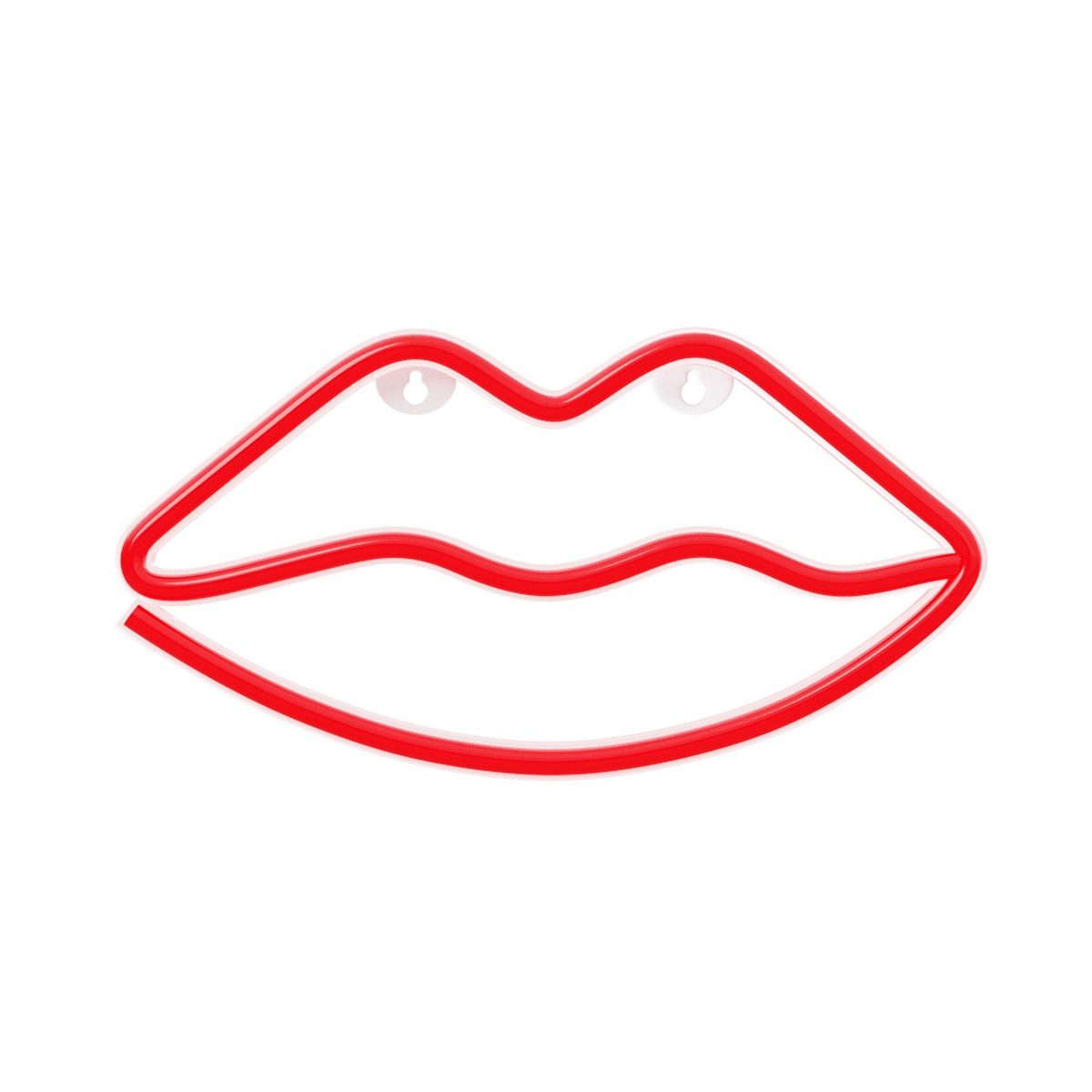 Forever Light LED Dekolicht Forever Light Neon LED-Leuchte Lippen rot – FLNE08, Rot, Leuchtendes Lippen-Design, flexibler Betrieb, kompakte Größe