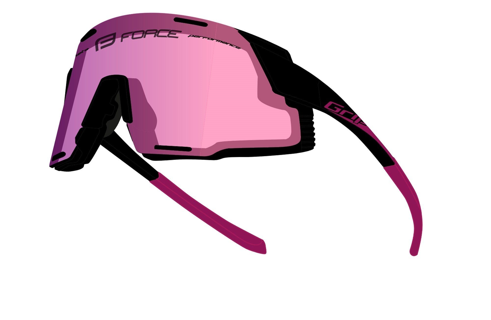FORCE Fahrradbrille Sonnenbrille FORCE GRIP pink-schwarz