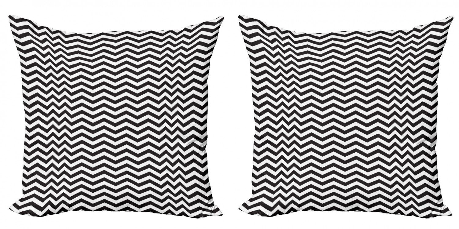Kissenbezüge Modern Accent Doppelseitiger Digitaldruck, Abakuhaus (2 Stück), Zeitgenössisch Abstrakt Quirky Zigzag