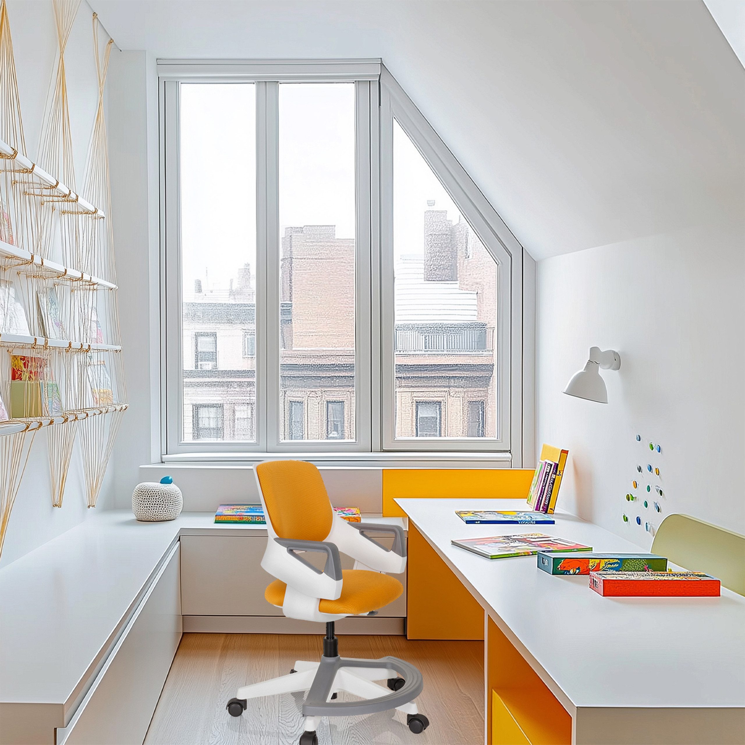 hjh OFFICE Drehstuhl Kinderdrehstuhl KID FLEX Stoff mit Armlehnen (1 St), Kinder Bürostuhl mitwachsend, ergonomisch