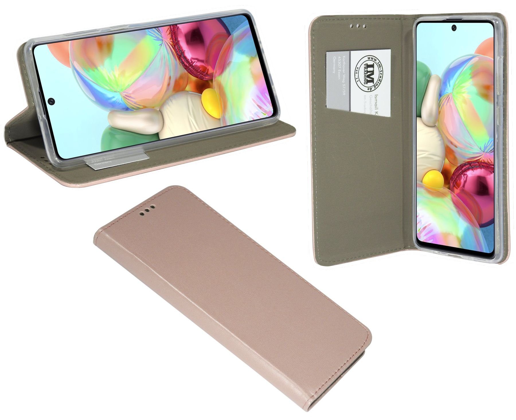cofi1453 Handyhülle Hülle Tasche für Samsung Galaxy A71, Kunstleder Schutzhülle Handy Wallet Case Cover mit Kartenfächern, Stan