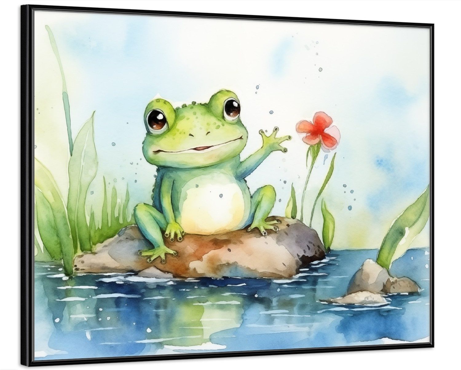 Wallario Poster, Frosch in Aquarell, in günstig online kaufen