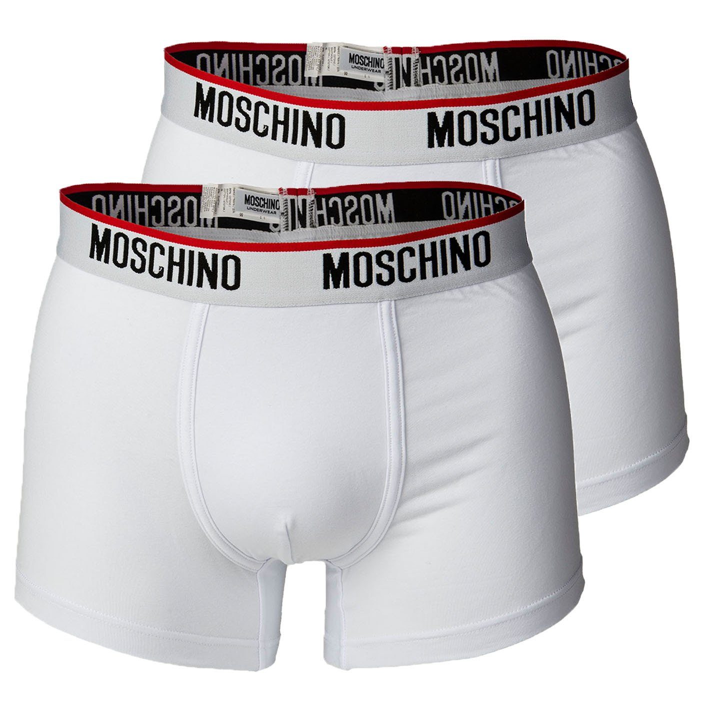 Boxer Boxershorts, Moschino Unterhose 2er Pack Herren Weiß - Trunks