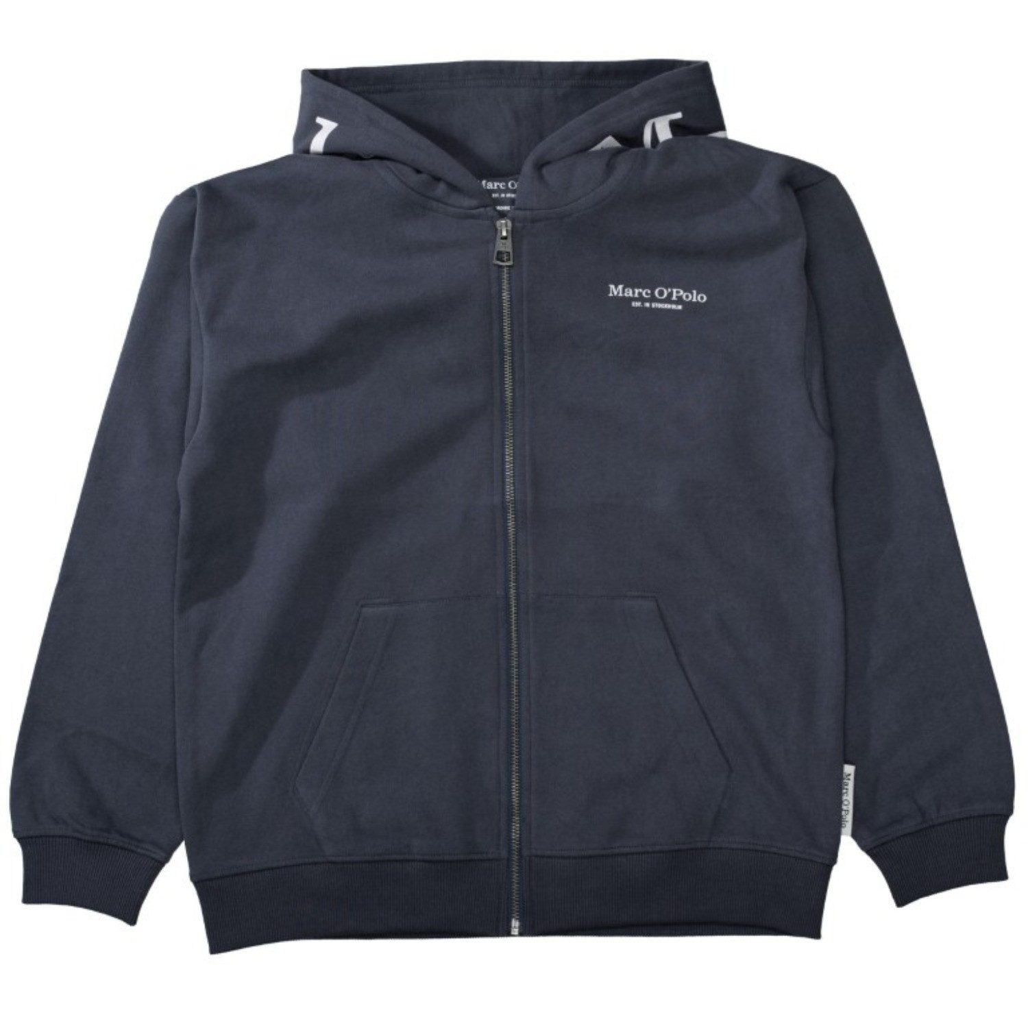 Marc O'Polo Junior Kapuzensweatjacke mit weicher Innenseite, großer Print auf der Kapuze