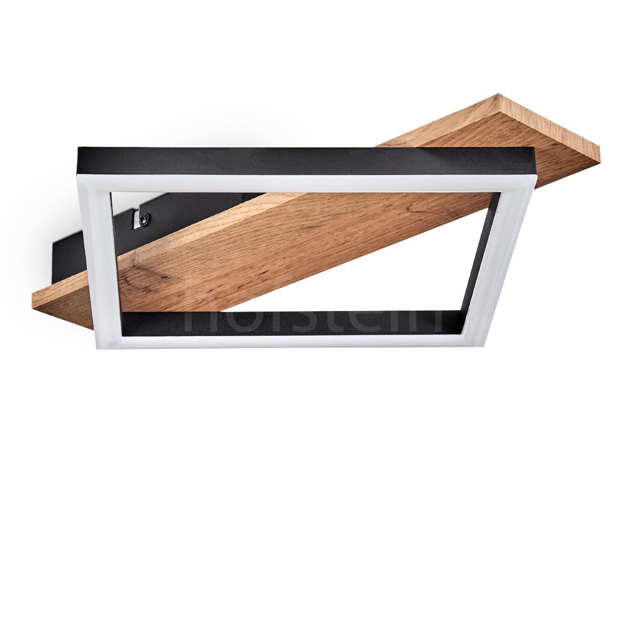 hofstein Deckenleuchte Deckenlampe aus Metall/MDF/Kunststoff in Schwarz/Hol günstig online kaufen