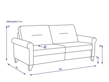 SANSIBAR Living Sofa Sofa SANSIBAR 2,5 Sitzer RÜGEN PLUS (BHT 170x89x96 cm) BHT 170x89x96