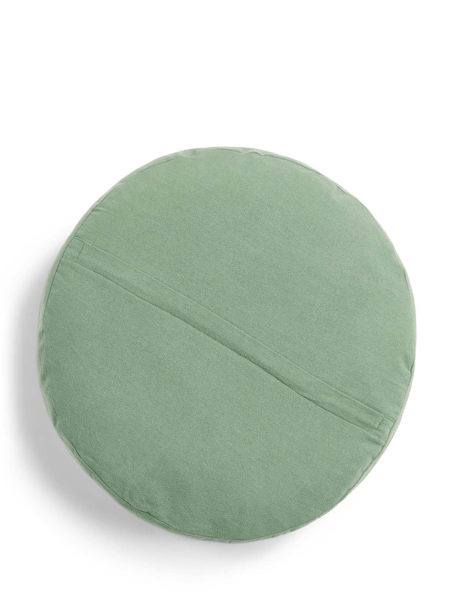 Essenza Dekokissen Mads, runde green Form, Viskose Leinen verdant aus und
