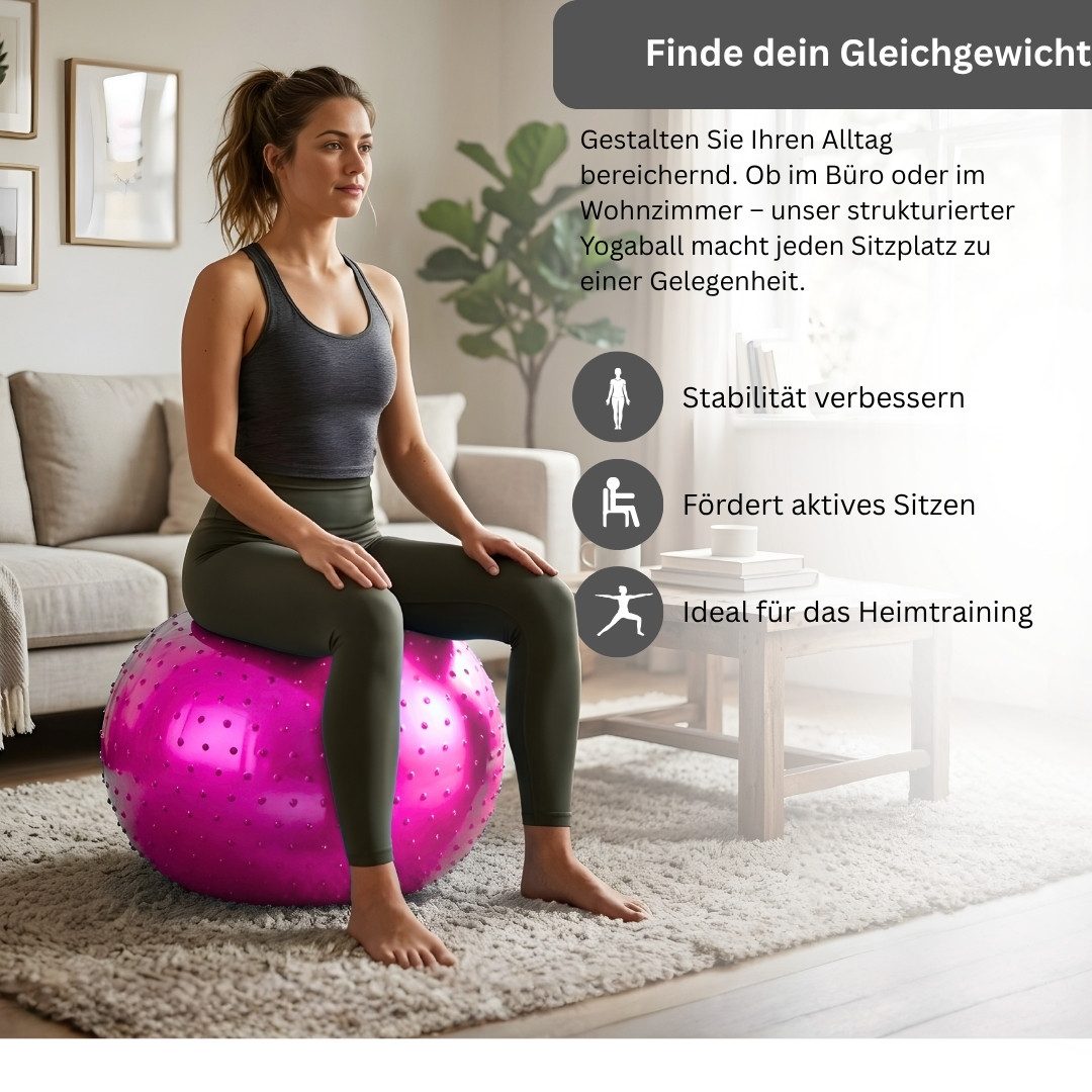 Endless Yogaball Gymnastikball groß, PVC Fitnessball mit Luftpumpe, platzsicher (Sowohl für Männer als auch für Frauen, Sowohl für Männer als auch für Frauen), Balance Ball Stuhl für Fitness Workout Stabilität Pilates