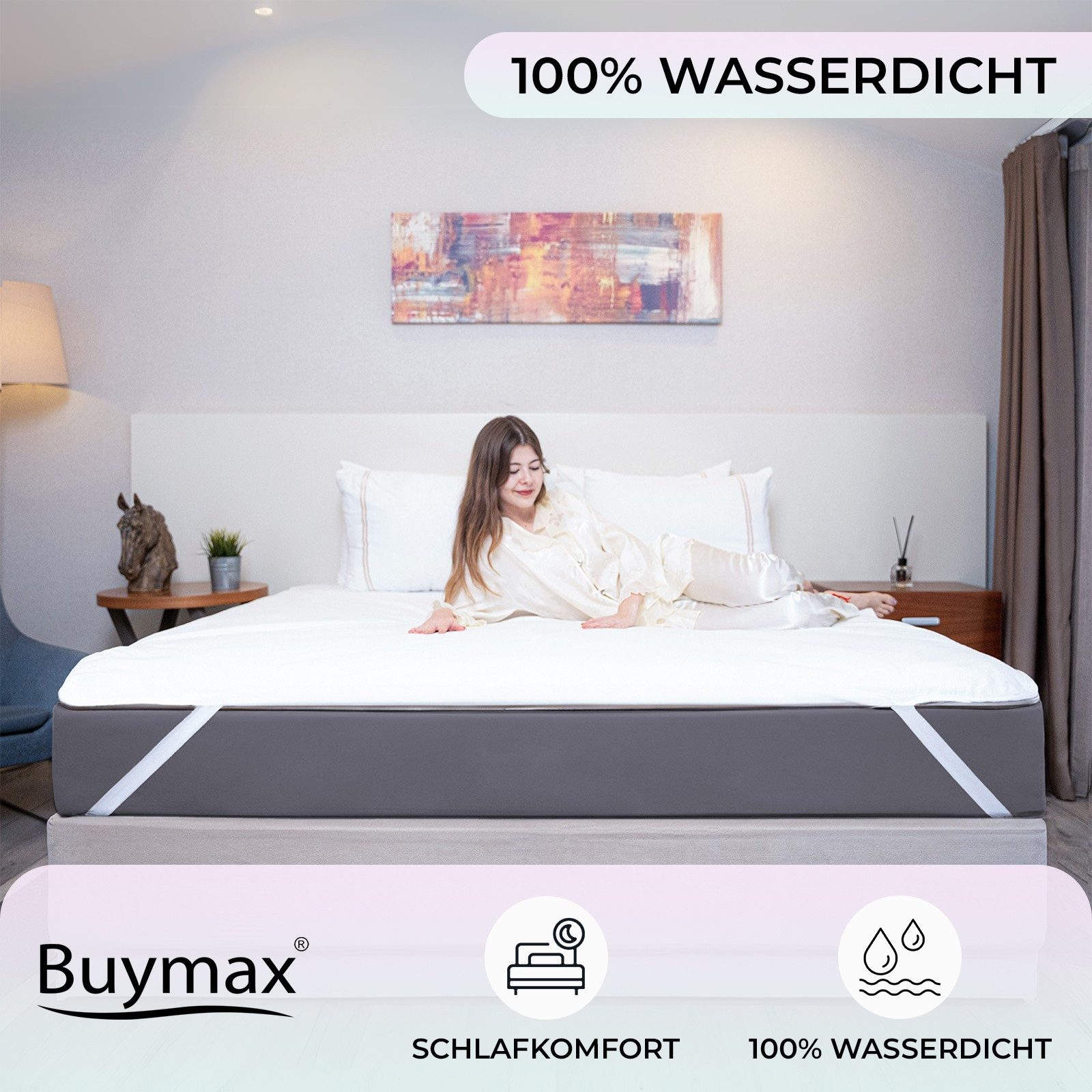 Matratzenschoner Matratzenauflage Buymax, 2-er Set Wasserdichter Matratzens günstig online kaufen