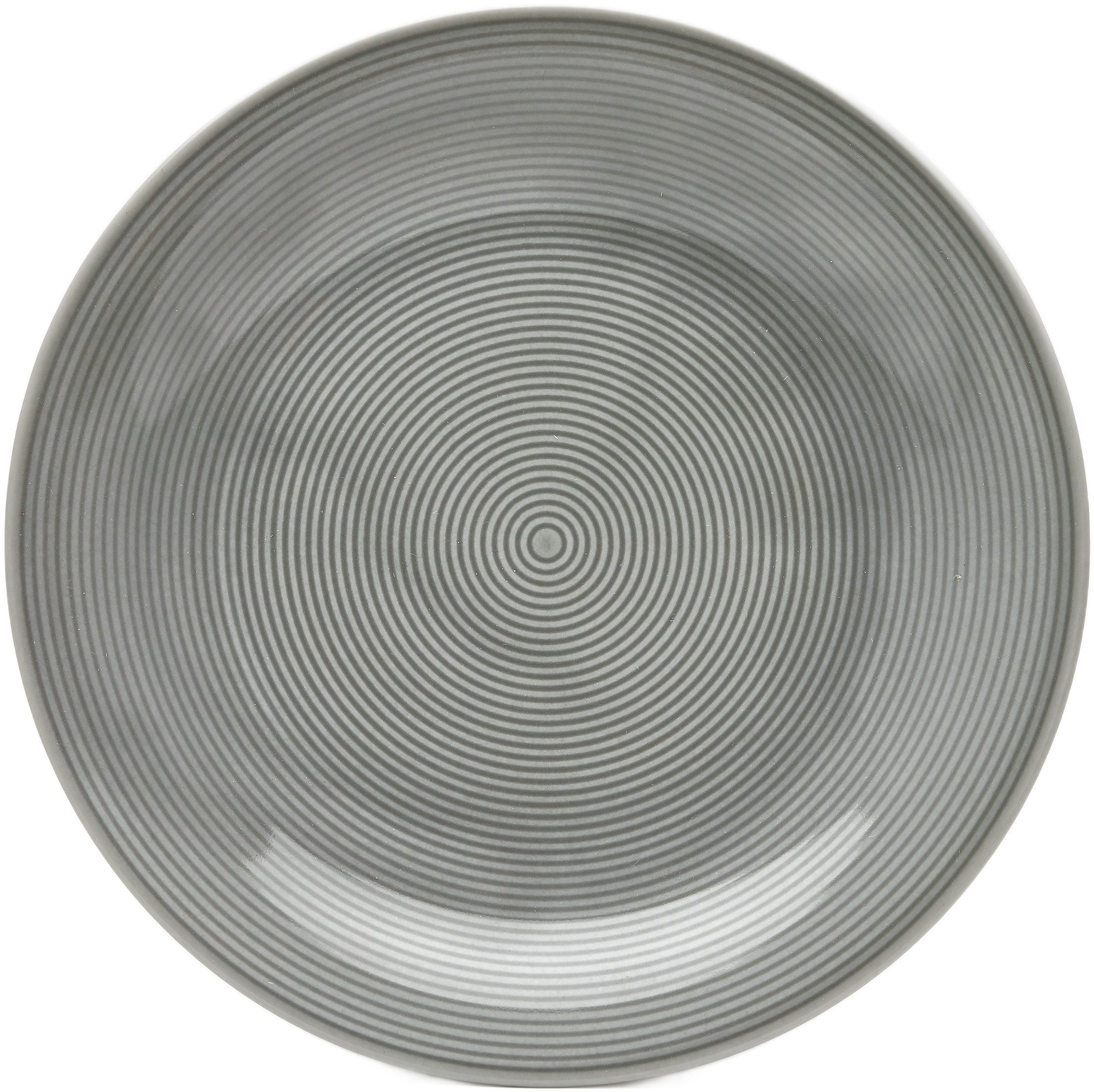 van Well Dessertteller Teller Set, Jive, Teller 21 cm, 6 Stück, (6 St), dezentes Spiraldekor, spülmaschinen-und mikrowellengeeignet