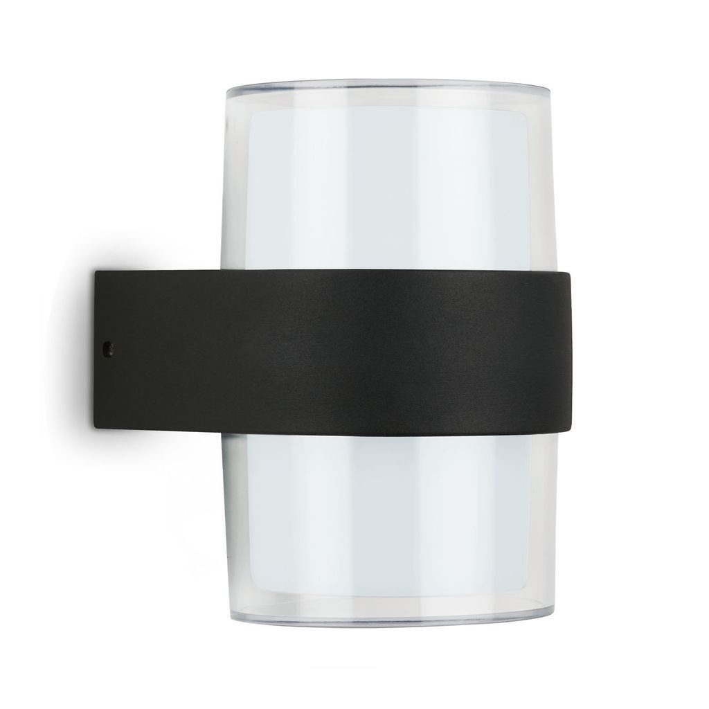 Telefunken Außen-Wandleuchte 320405TF, LED fest integriert, 2700K - Extra-Warmweiß, Wand Außenleuchte IP44 4000K 800lm 8W schwarz