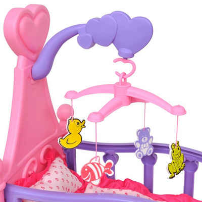 vidaXL Puppenbett Puppenbett Kinderspielzeug Rosa + Lila
