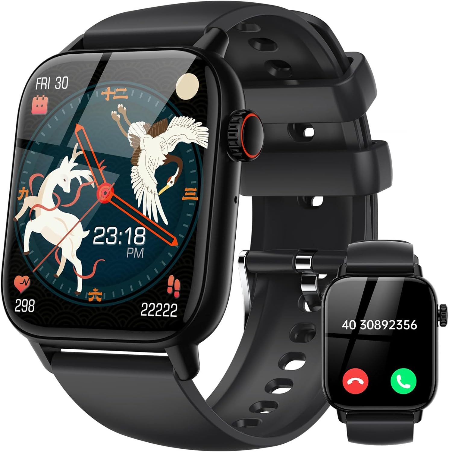 Herren's und Damen's Telefonfunktion IP68 wasserdichte Fitness-Tracker Smartwatch