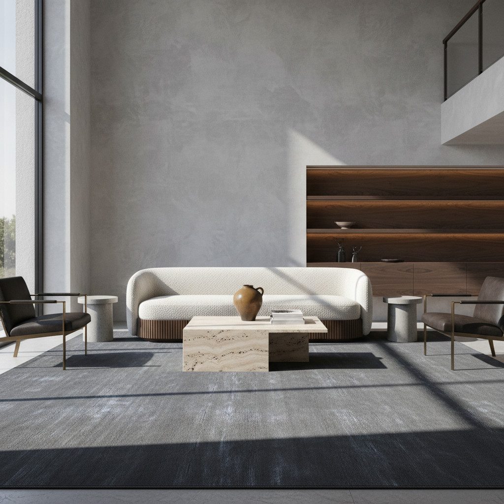 KADIMA DESIGN Teppich LECH Wohnzimmer Waschbar Schlafzimmer Wohnzimmerteppich Esszimmer Uni, Läufer, Höhe: 9 mm, Grau, 60x110 cm, Esszimmerteppich Fußbodenheizu – Bild 2 von 5