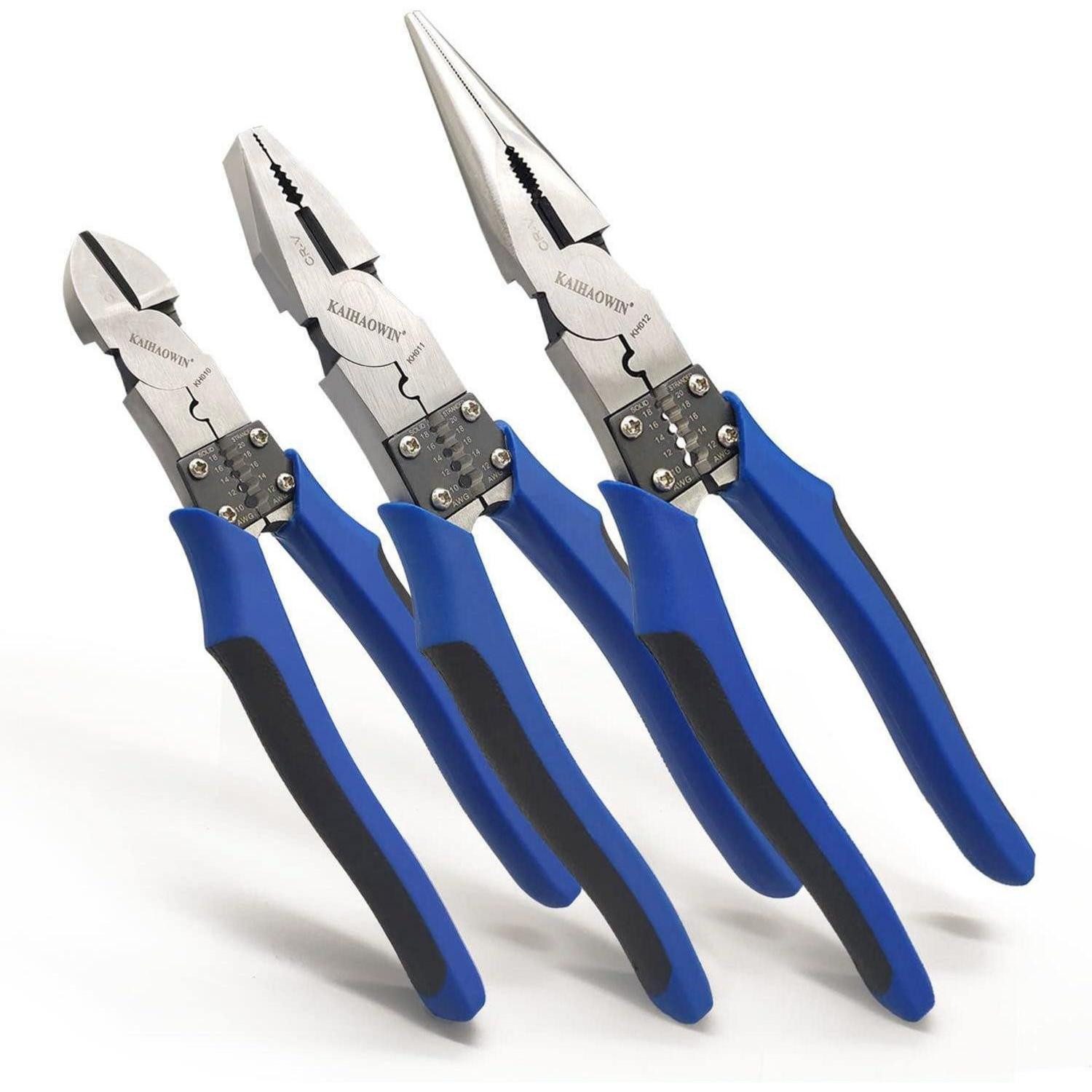 Zangenset Zangenset 3 Stück Seitenschneider Kombizange Spitzzange 20,3/22,9 cm