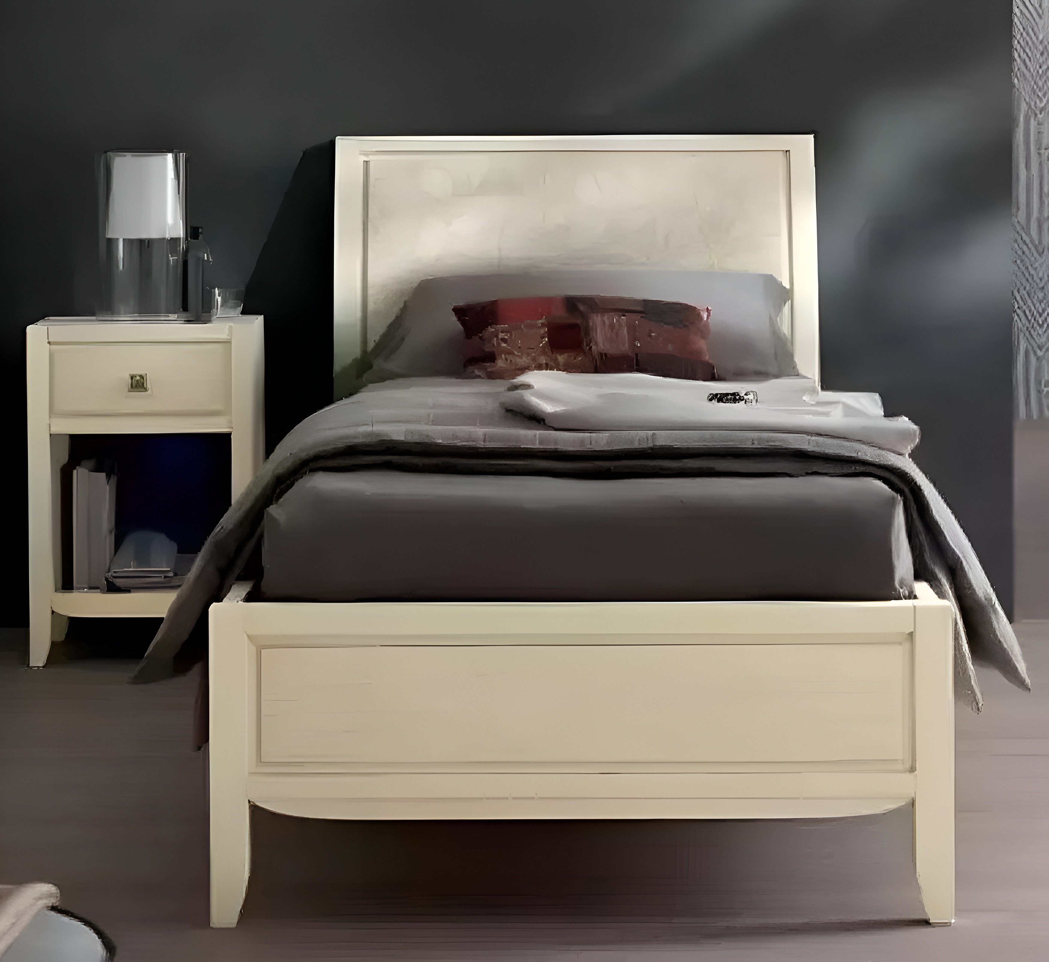 Bettgestell Elegantes Schlafzimmer Set aus hochwertigem Holz in sanften Beigetönen