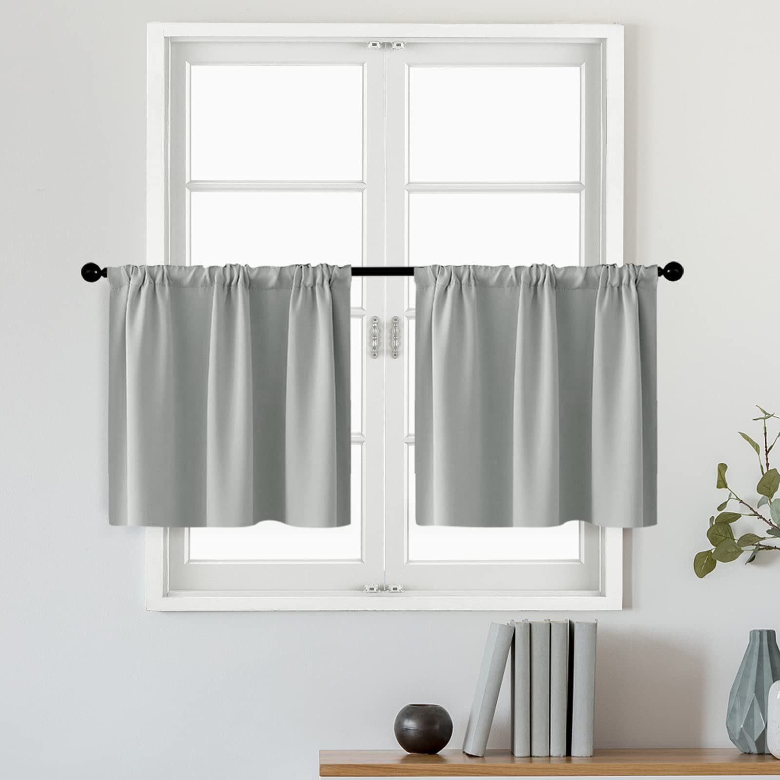 BYSURE Scheibengardine (2 St), Stangendurchzug, verdunkelnd, günstig online kaufen