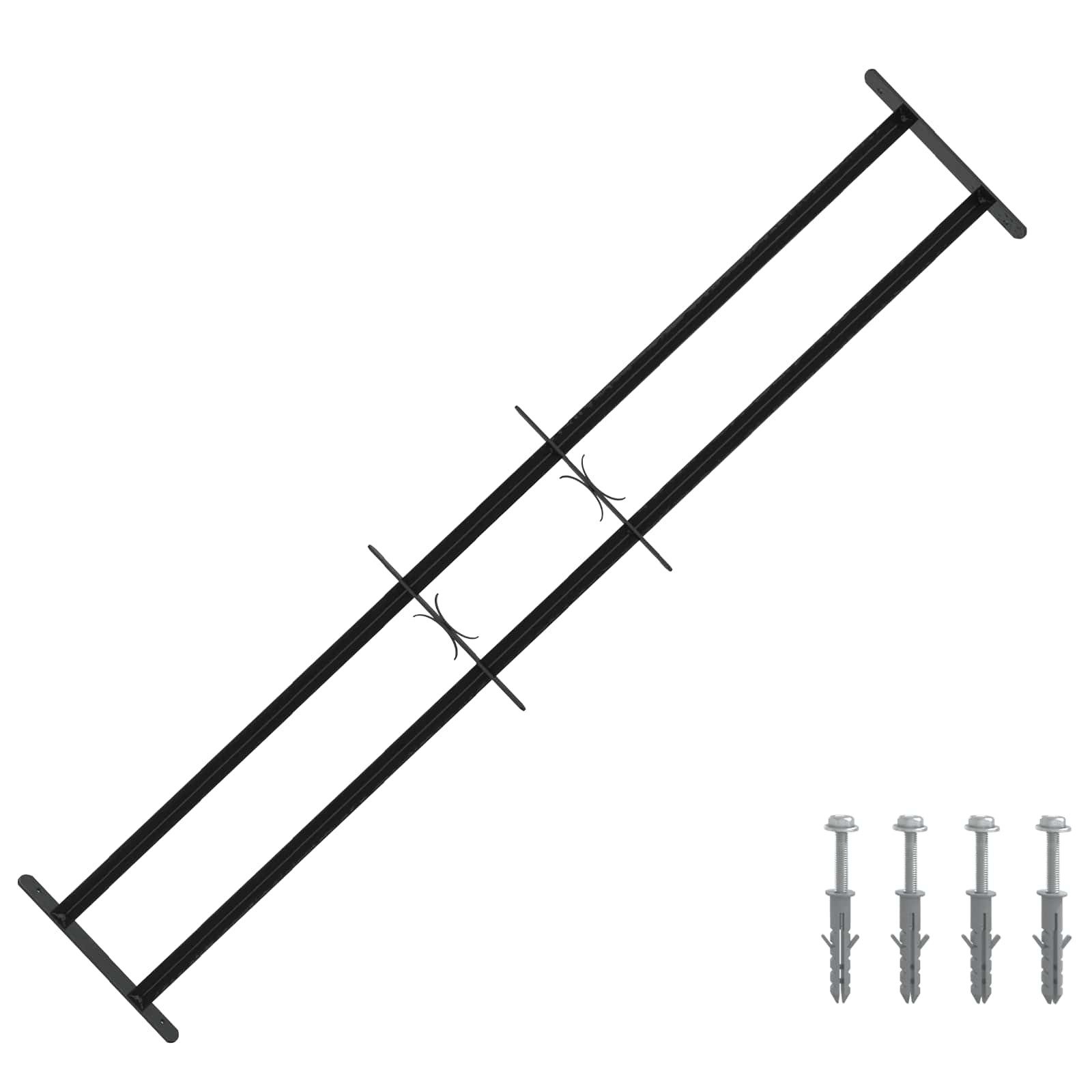 vidaXL Fenster Sicherheitsgitter für Fenster mit 2 Querstangen 3 pcs 93-174 cm, (3 St)