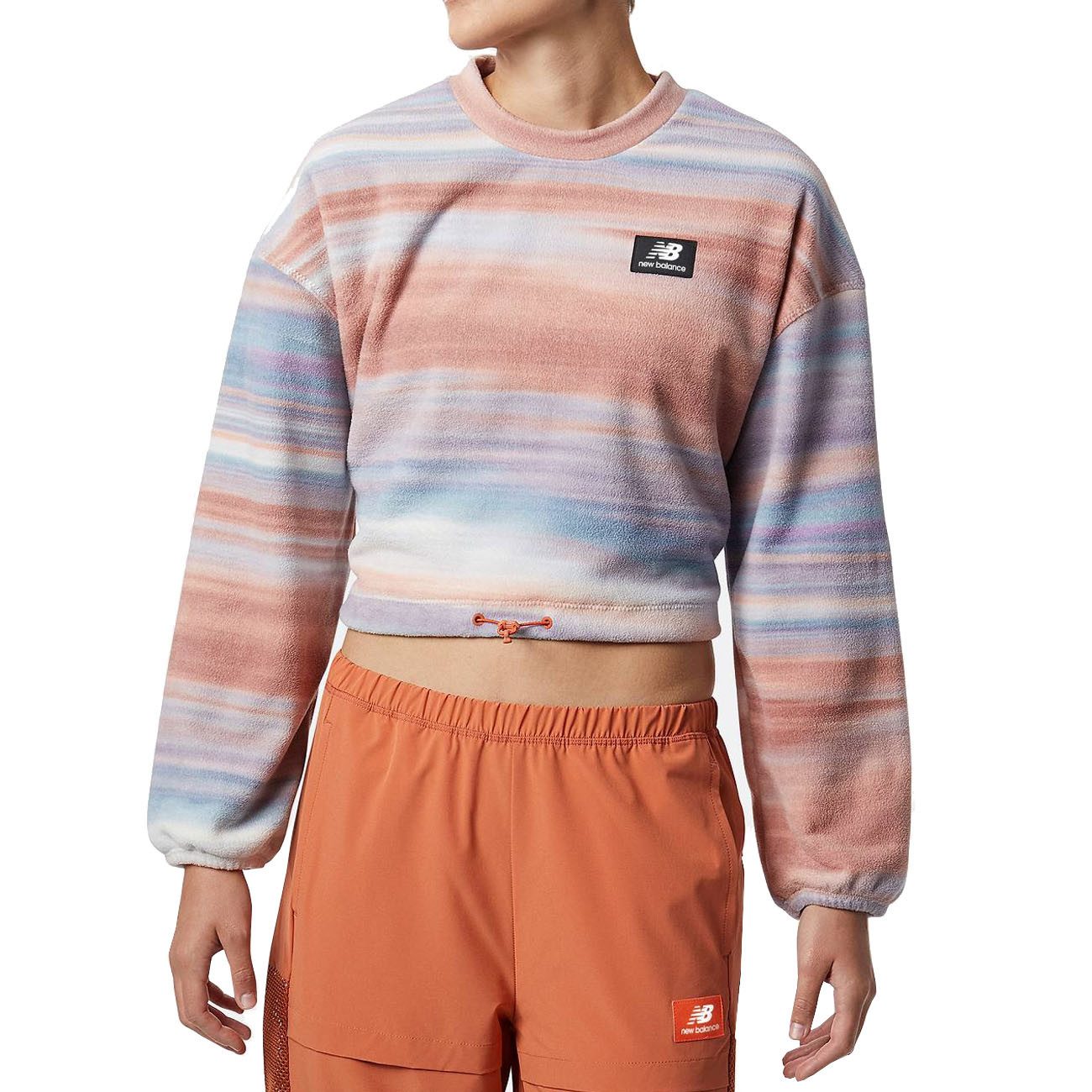 New Balance Fleecepullover New Balance NB All Terrain Print Crew Damen White Multi