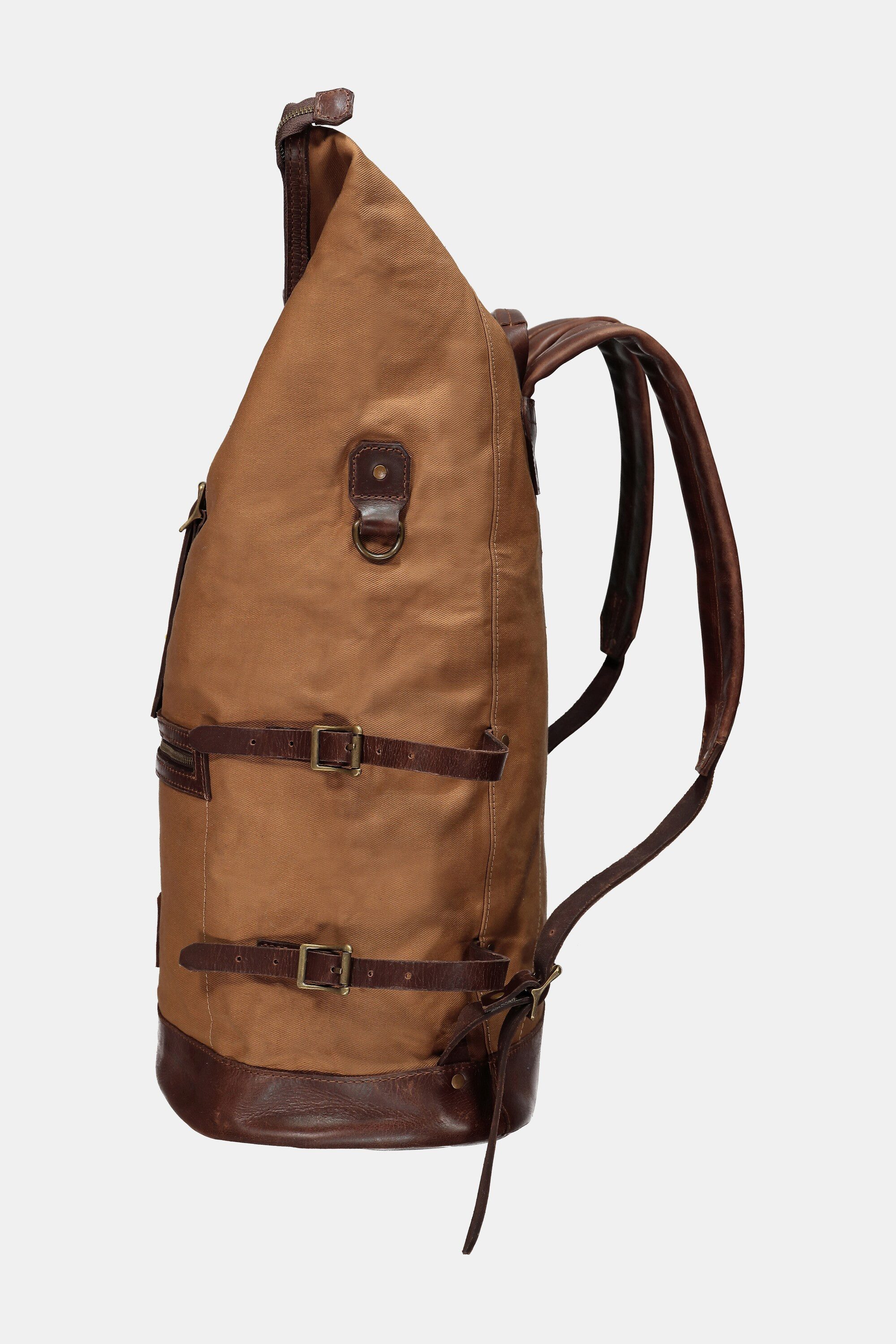 JP1880 Fleecehandschuhe Rucksack aus gewachstem Canvas und und Sattelleder – Bild 5 von 5