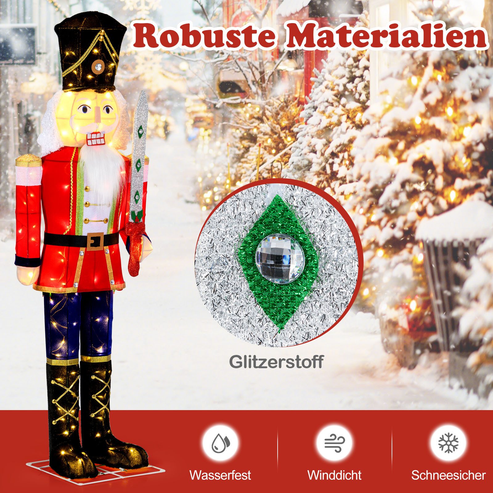 COSTWAY Weihnachtsfigur (1 St), Nussknacker Figur, günstig online kaufen