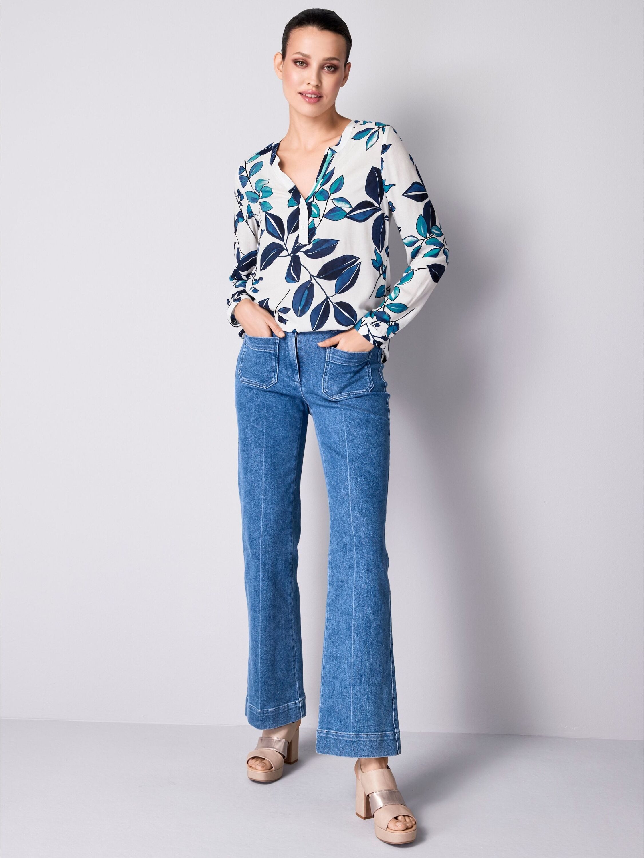 Alba Moda Shirtbluse Bluse mit floralem Dessin
