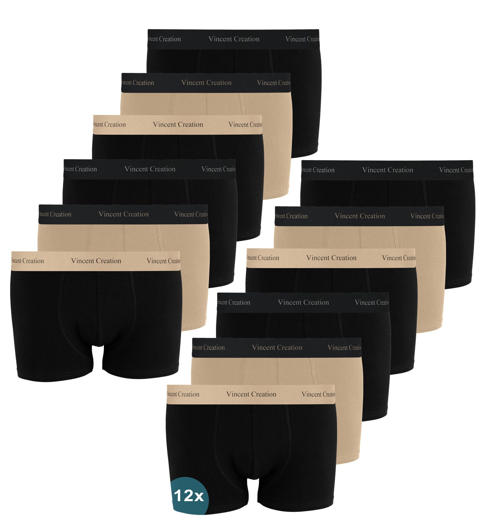Vincent Creation® Boxershorts Retroshorts (12-St) angenehm stretchiger Baumwollmix