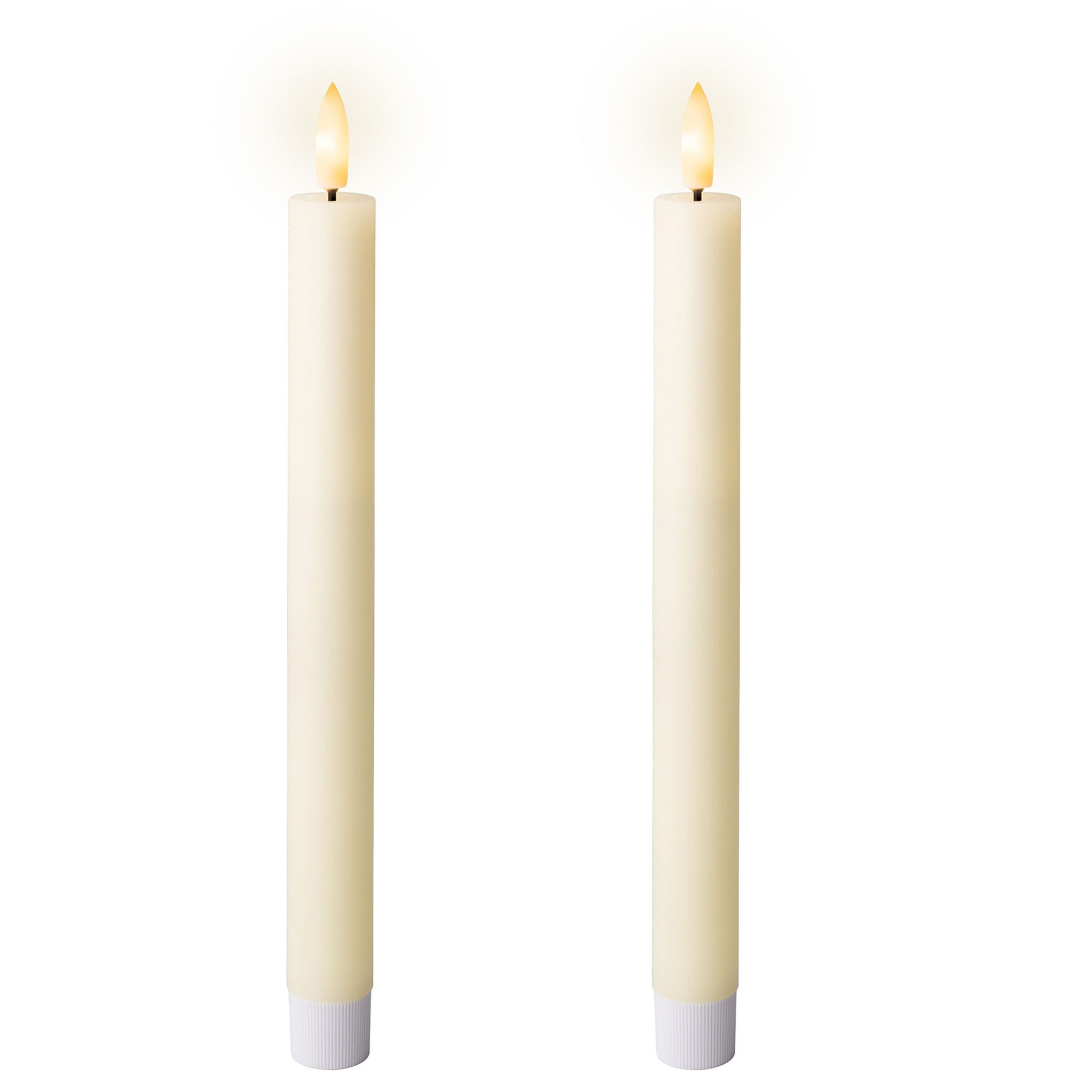 Lumineo LED-Kerze, LED Kerzen mit Timerfunktion 24cm Wachs 2er Set Creme / günstig online kaufen