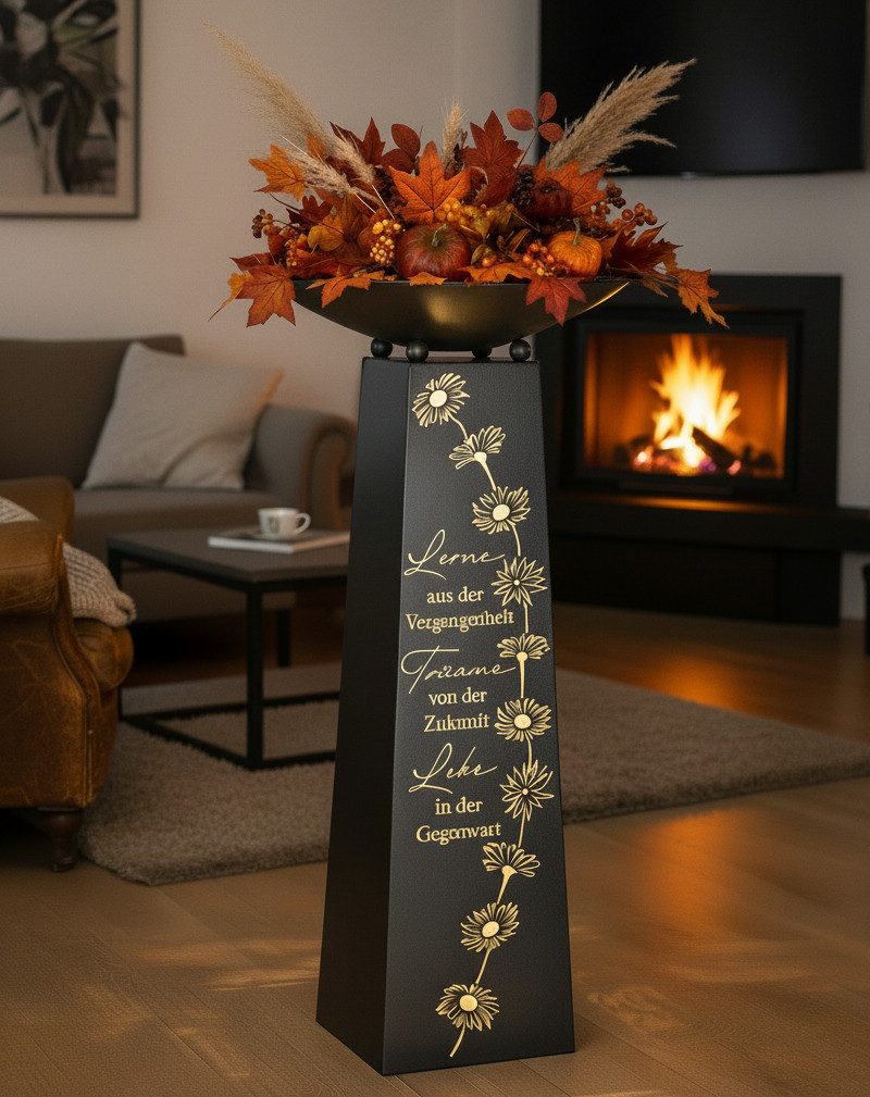 MF Dekoschale Schalenständer Lerne Träume Lebe Metall Dekoration Höhe 102cm (1 St)