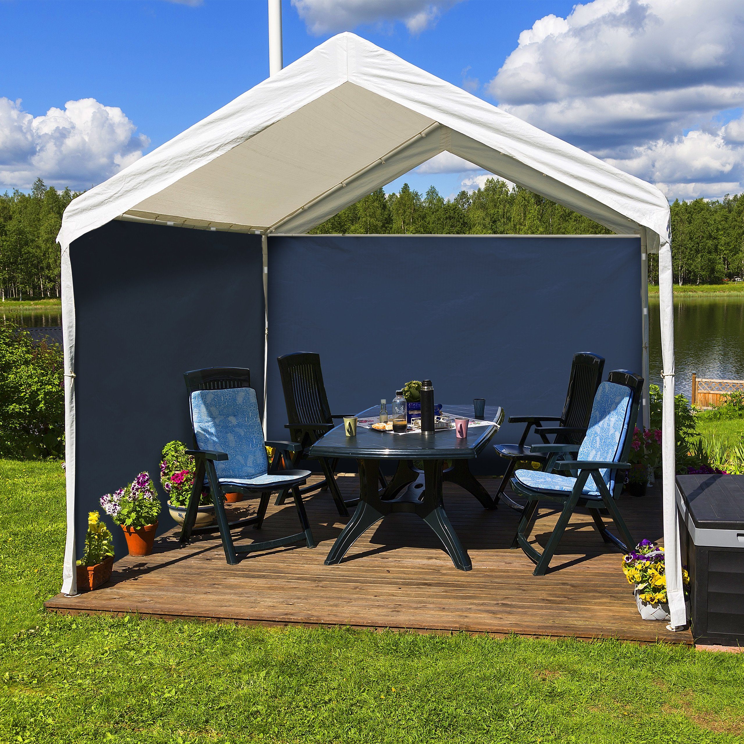 relaxdays Pavillon Seitenteile 2er Set dunkelblau günstig online kaufen