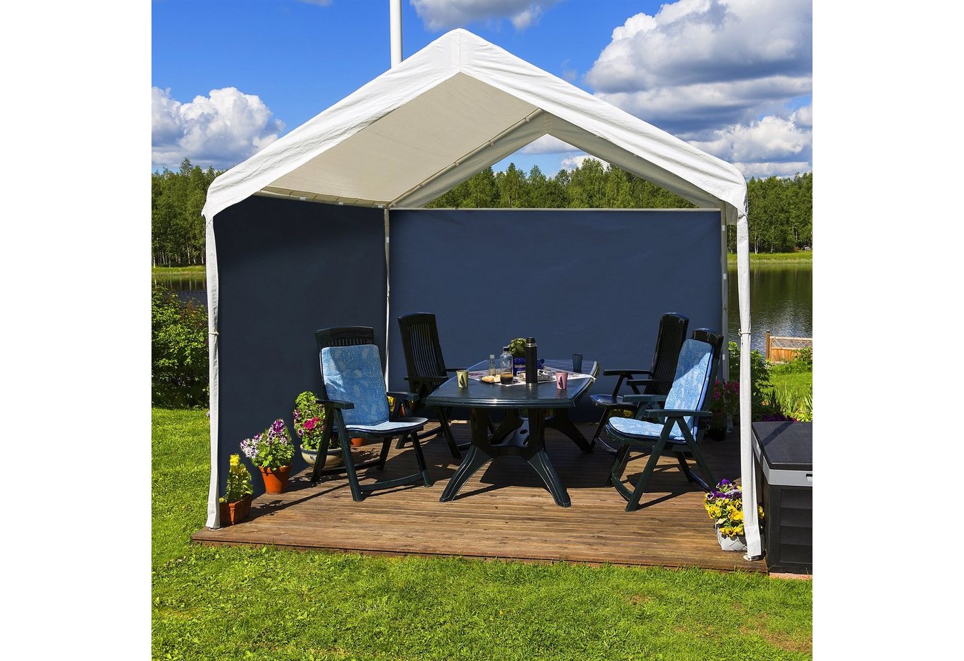 Thumbnail - relaxdays Pavillon Seitenteile 2er Set dunkelblau