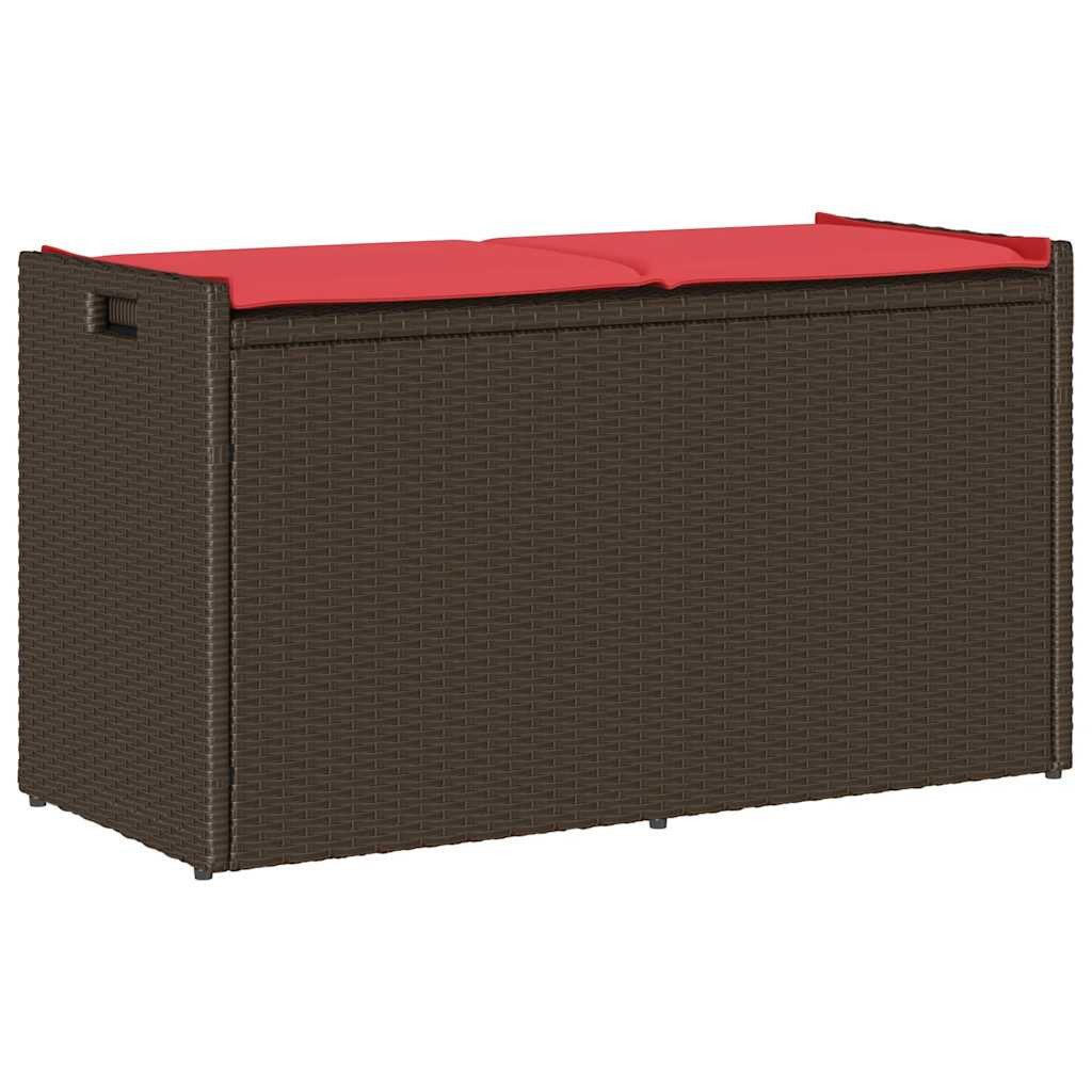 vidaXL Gartenbank Outdoor-Sitzbank mit Stauraum und Kissen Braun 100 cm (1-St)