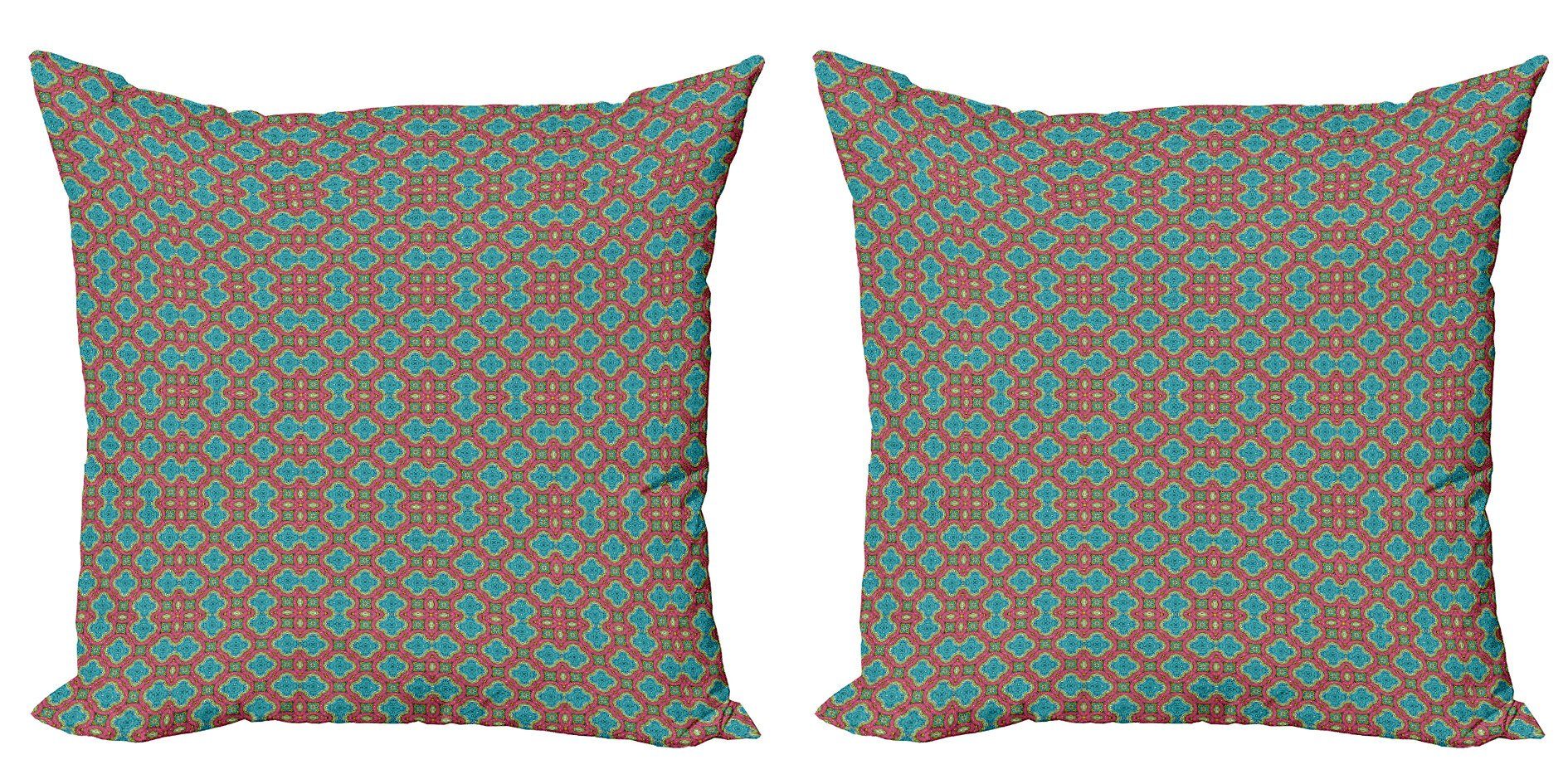 Kissenbezüge Modern Accent Doppelseitiger (2 Abakuhaus Bunte Digitaldruck, Geometrisch Stück), Blumenverzierung