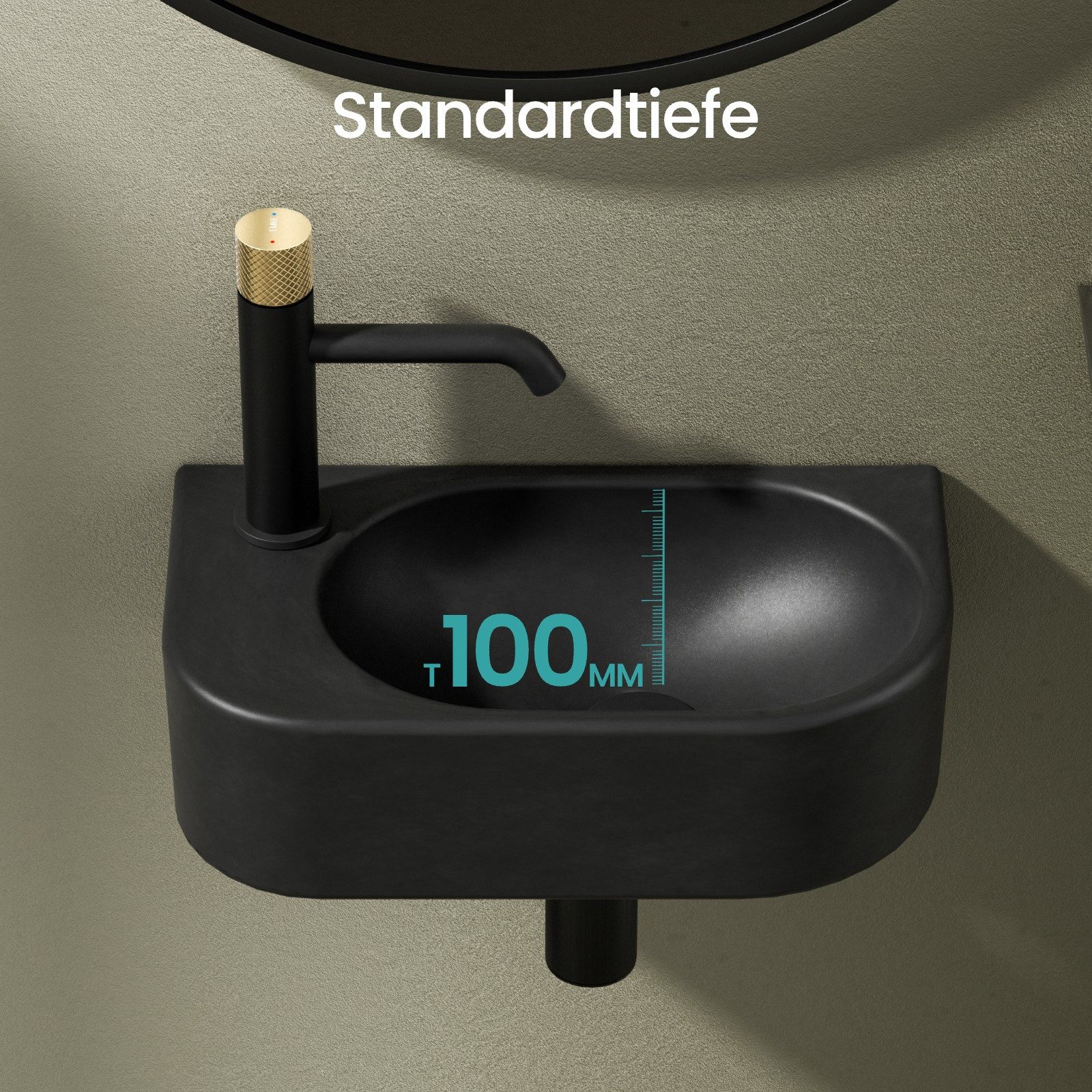 EMKE Aufsatzwaschbecken Hängewaschbecken, Waschbecken aus Keramik für Bad 4 günstig online kaufen