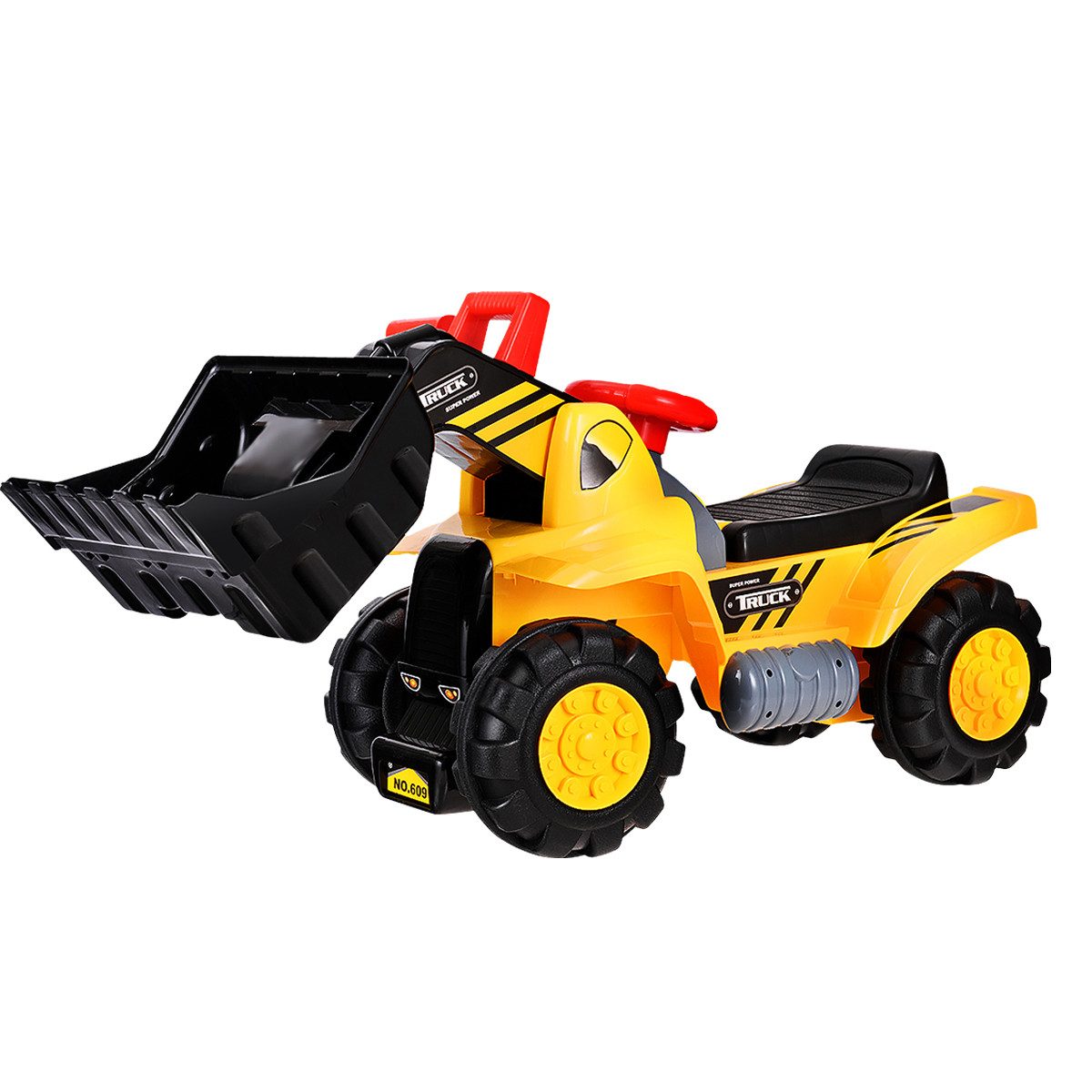 COSTWAY Spielzeug-Aufsitzbagger, Schaufelbagger Sandbagger