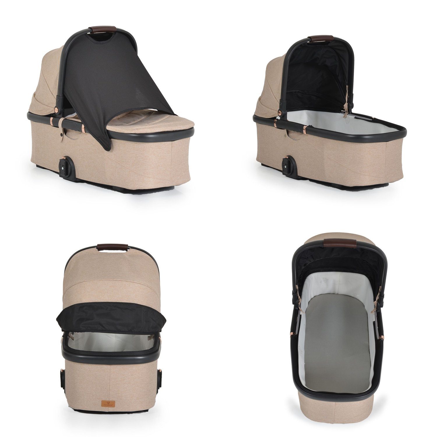 1 Cangaroo 3 in Sportsitz, Kombikinderwagen Babywanne, beige Babyschale, Kombi-Kinderwagen Empire, Tasche