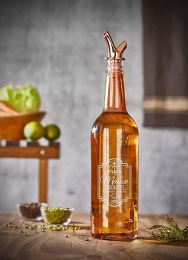 Lashuma Ölkaraffe Roségold, (Set, 2-tlg., 250 ml), Ölflaschen mit Außgießer, Ölspender Glas