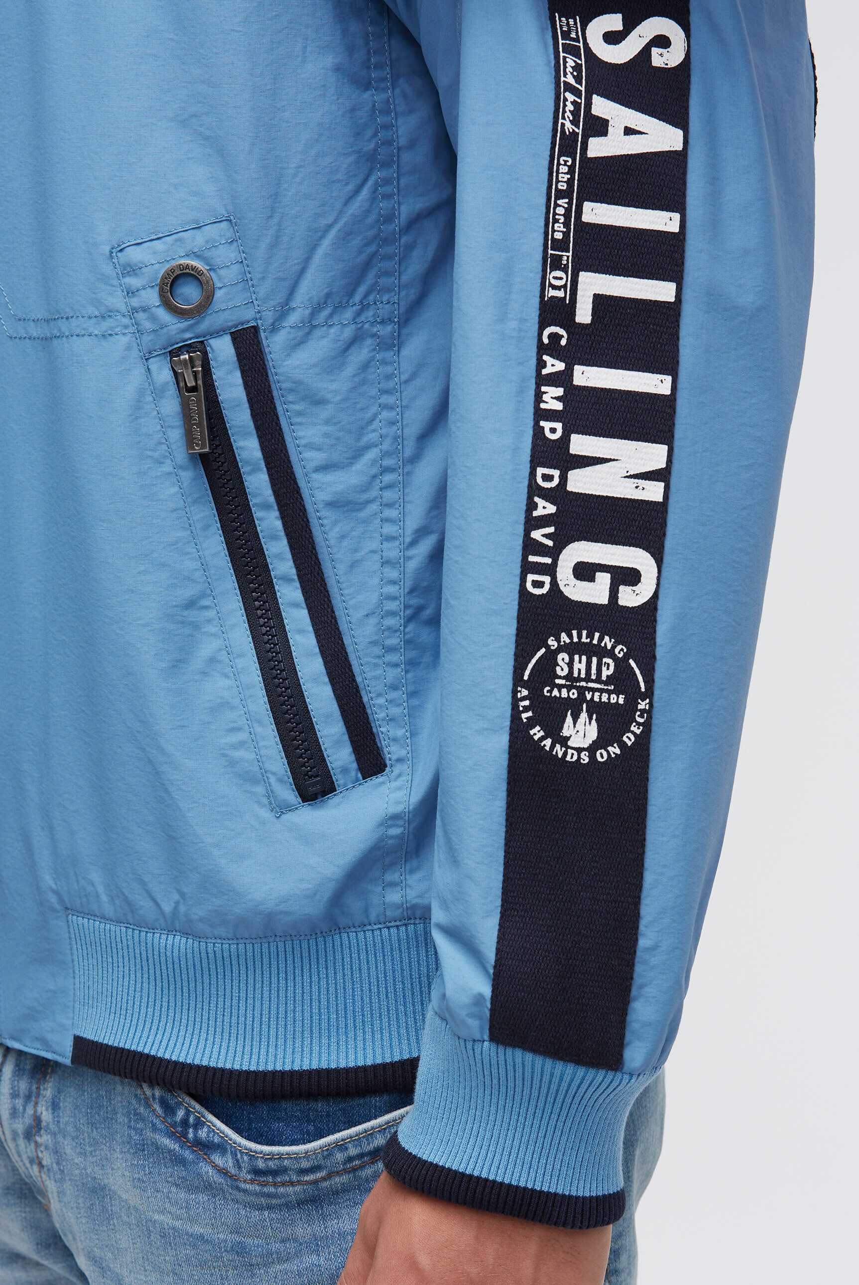 CAMP DAVID Outdoorjacke mit Stehkragen & Reißverschlusstaschen