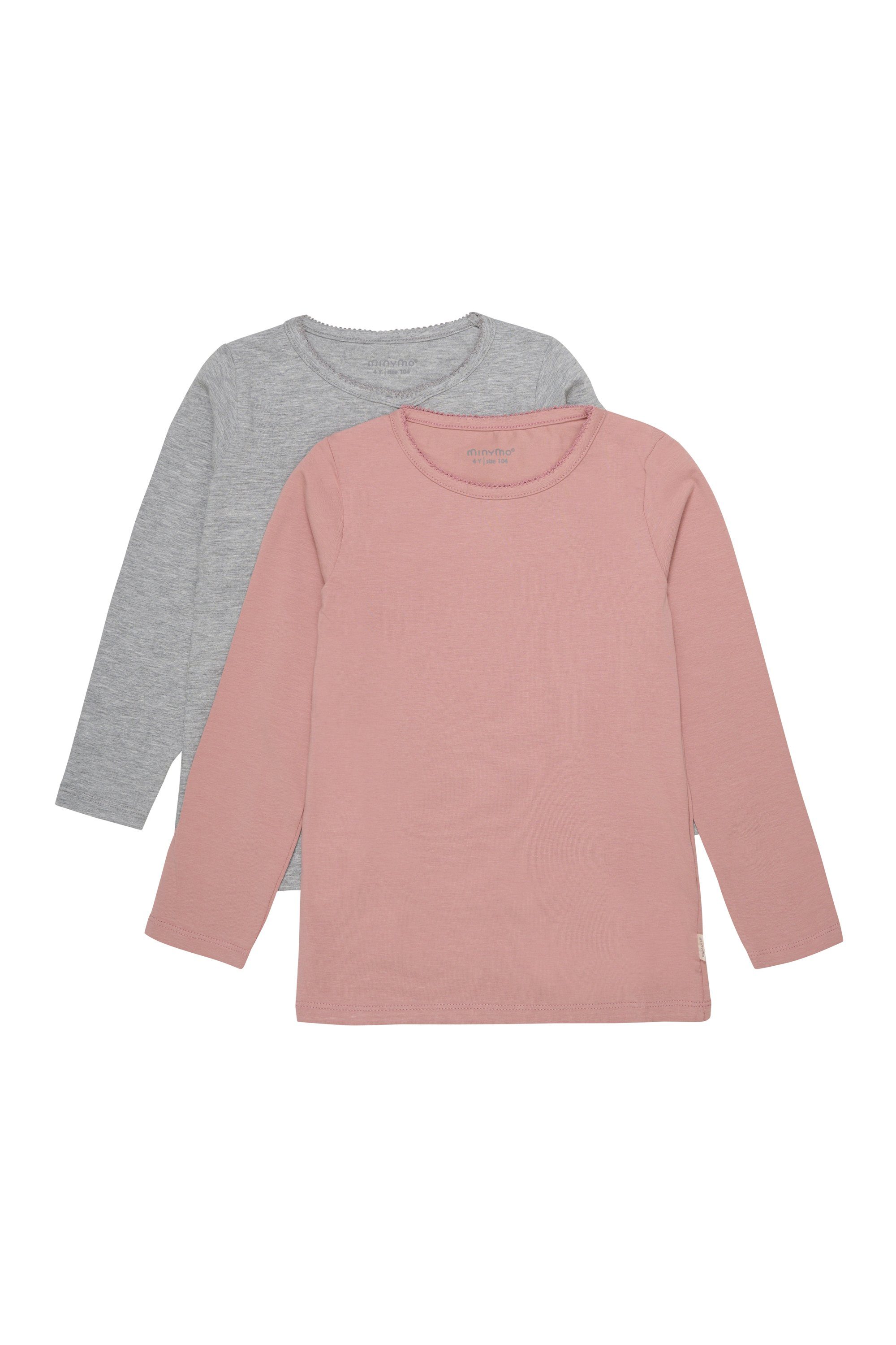 Minymo Longsleeve MINYMO - MIBasic 35 T-shirt LS (2-pack) - 3935 Langarmshirt 2er-Pack Basic & Print