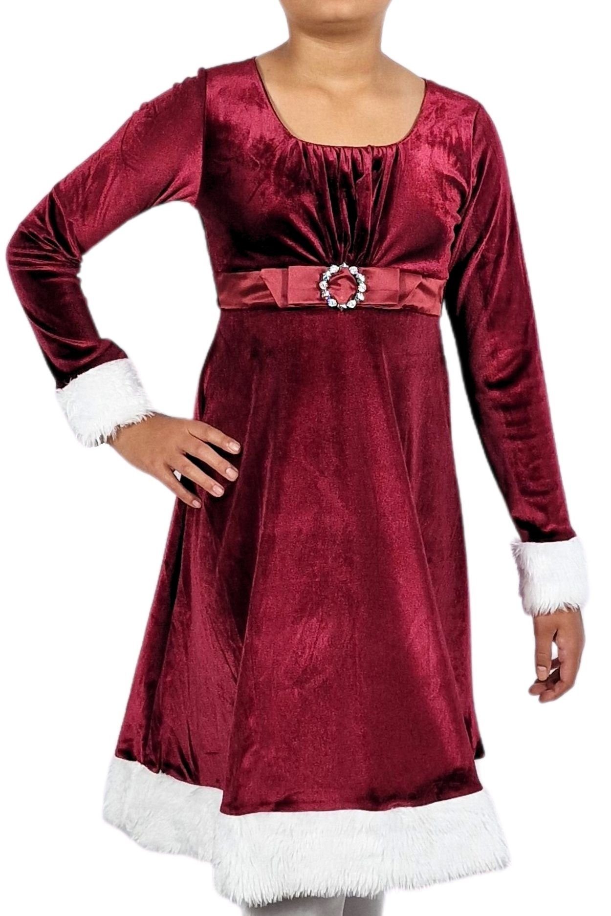 Berlinsel Abendkleid Mädchen Weihnachtsgeschenk Weinrot als Weihnachtsabend, für Weihnachtsoutfit Partykleid oder Weihnachtskleid Weihnachtsfoto 2023 Festtagskleid