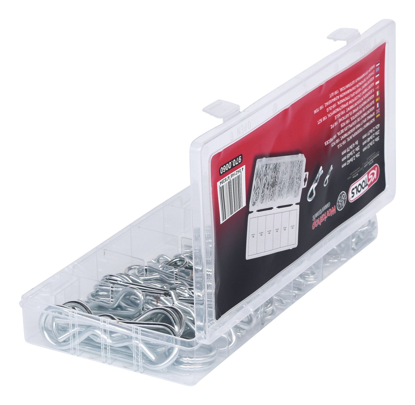 KS Tools Federsplint, (150-tlg), Sortiment, 1,8 x 33 - 3,9 x 75, 150-teilig