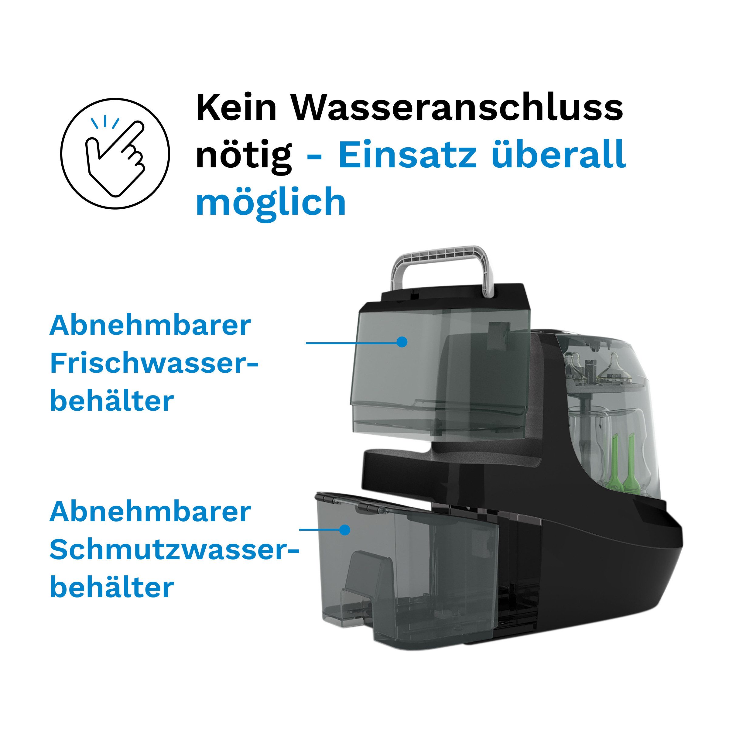 Baby Brezza Wassersterilisiergerät Bottle Washer Pro mit Strohhalm-Reinigungs-Einsatz, All in One - Waschen, Sterilisieren, Trocknen