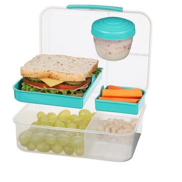 sistema Lunchbox Bento Lunchbox To Go, unterteilt, transparent-mint, Kunststoff Bisphenol A und Weichmacher frei