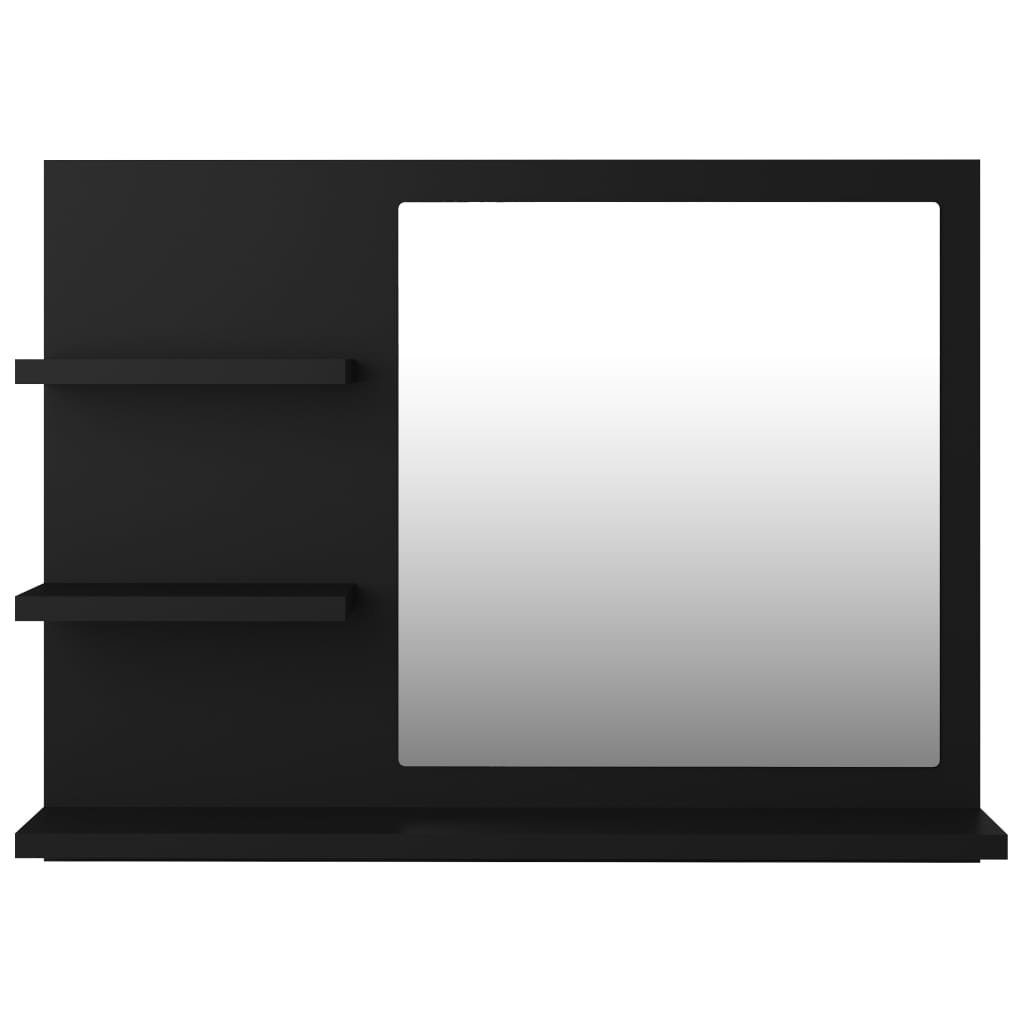 Spanplatte vidaXL Schwarz 60x10,5x45 Spiegel Badspiegel cm