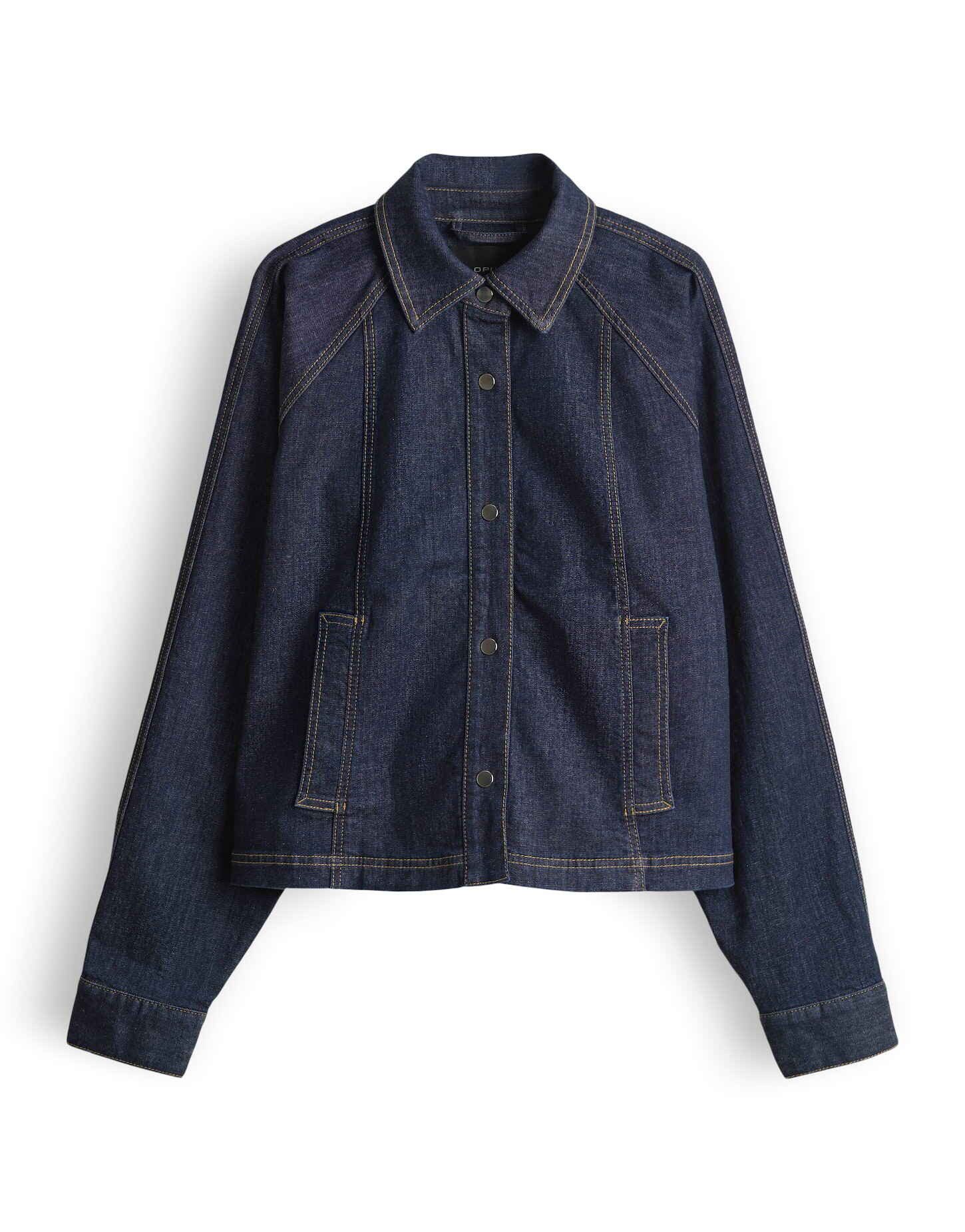 OPUS Jeansblazer JOVENA aus BCI Cotton Mix Lockere Passform, ausgestellter Schnitt, Umlegekragen, Eingrifftaschen