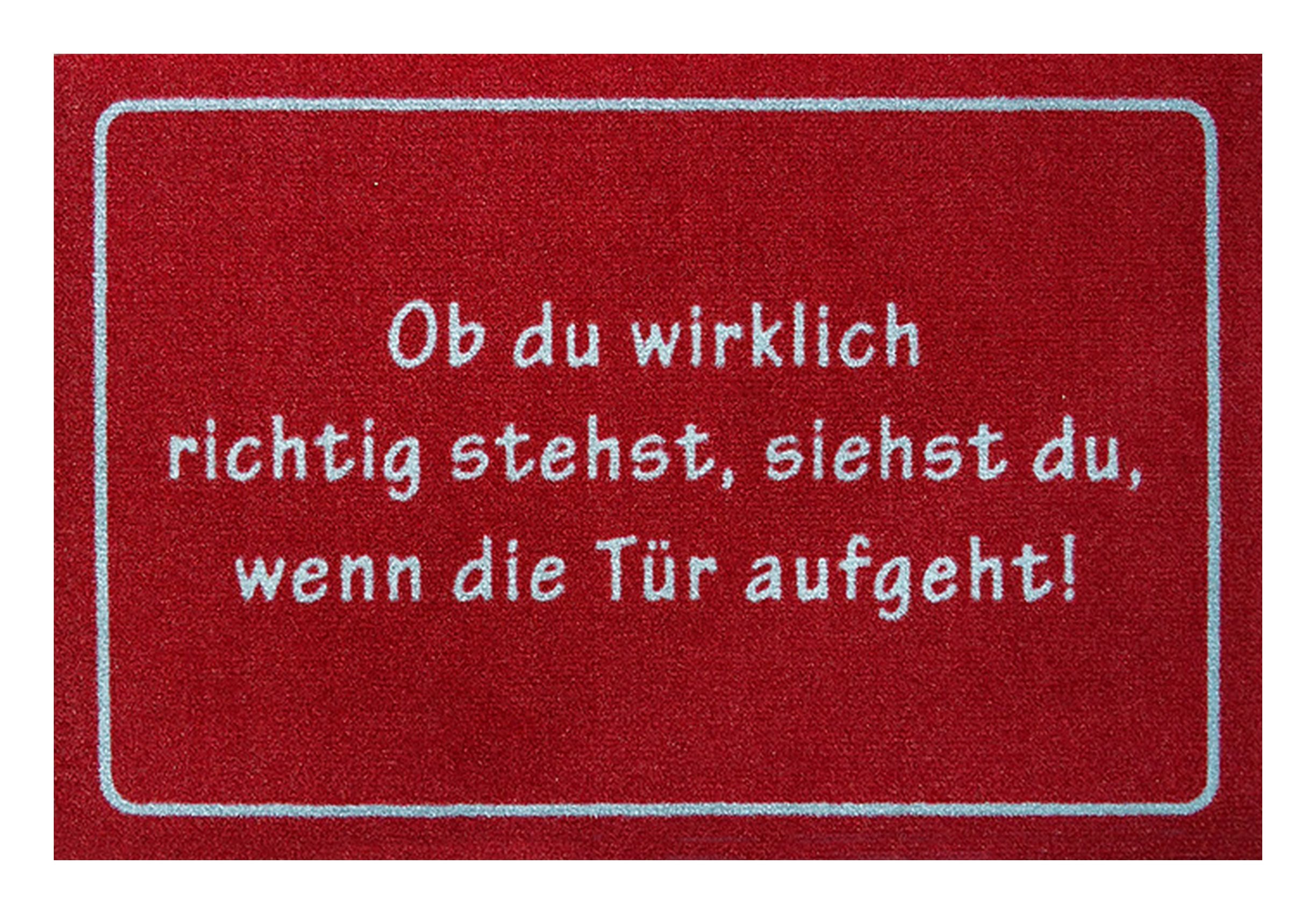 Rockbites Fußmatte Rockbites - Fußmatte Türmatte "Ob du richtig stehst ..." Rot Nr. 138